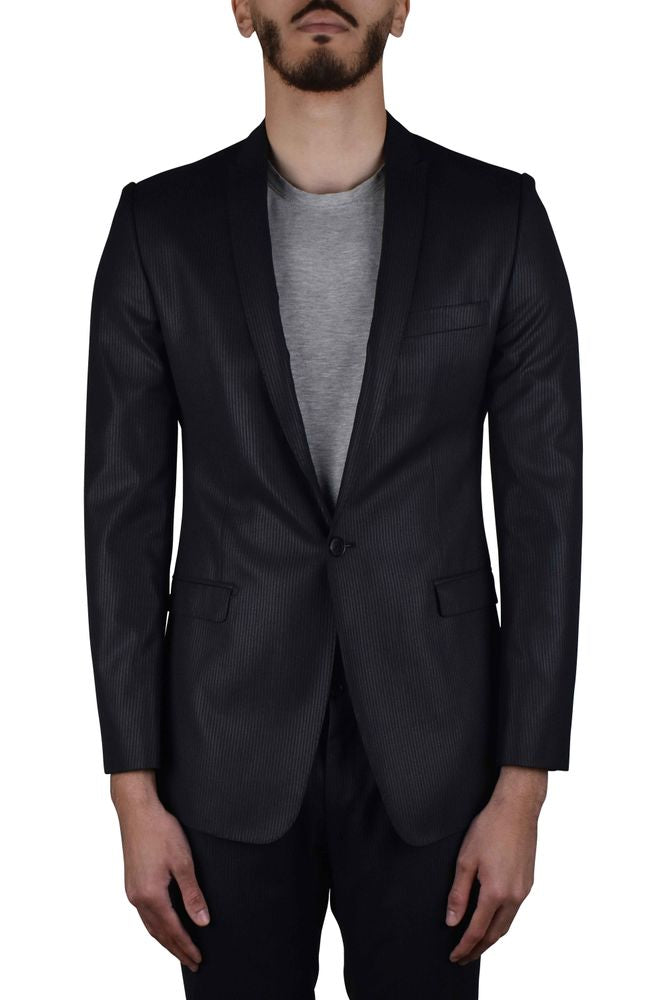 Pinstripe Two-Piece Suit With Tailored Blazer