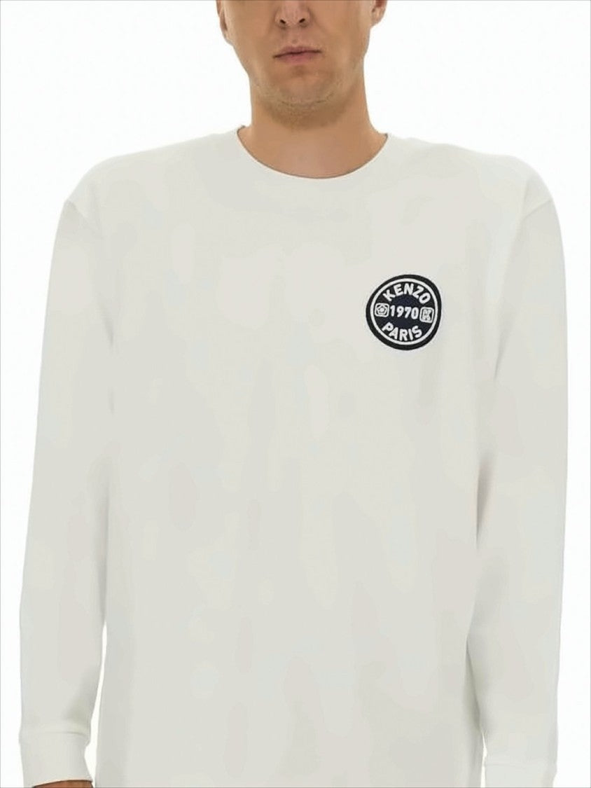 Long-Sleeve Cotton T-Shirt With Graphic Emblem