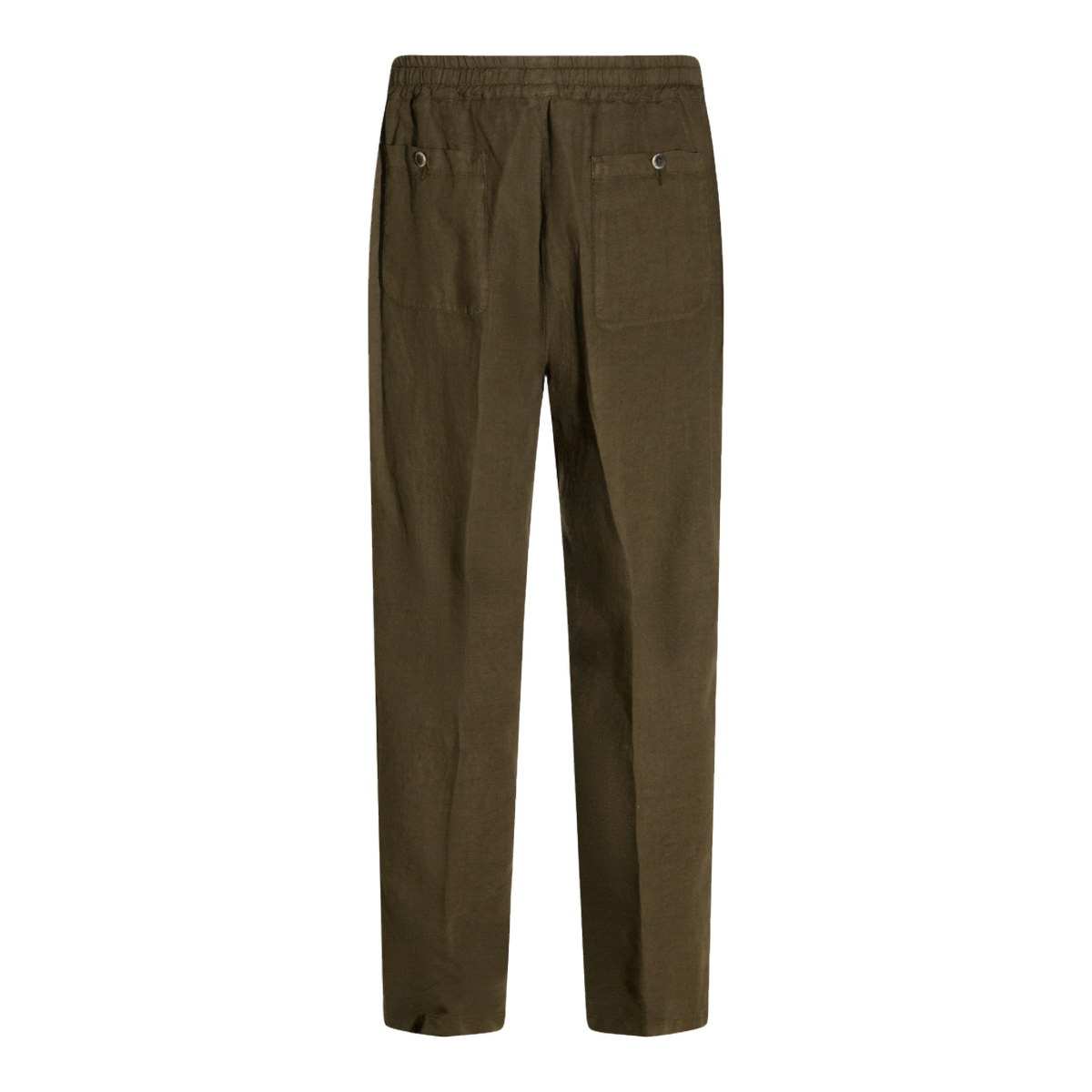 Straight-Leg Casual Trousers With Elastic Waistband