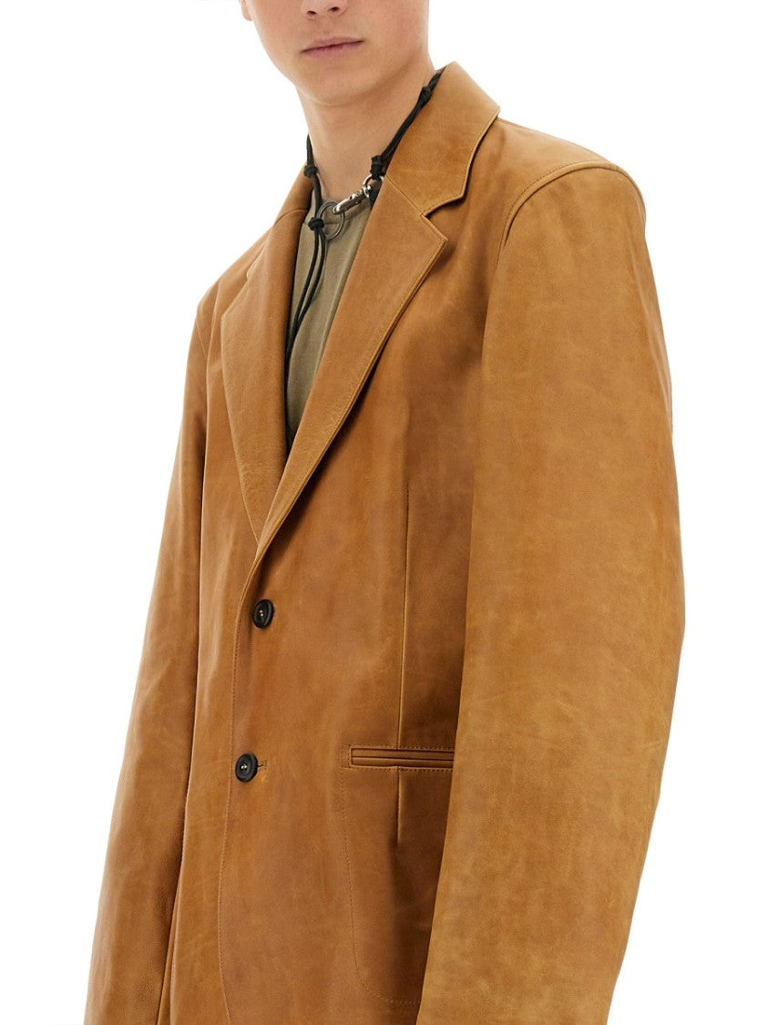 Leather Opening Blazer