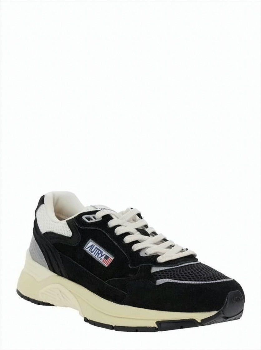 Layered Suede and Mesh Sneakers