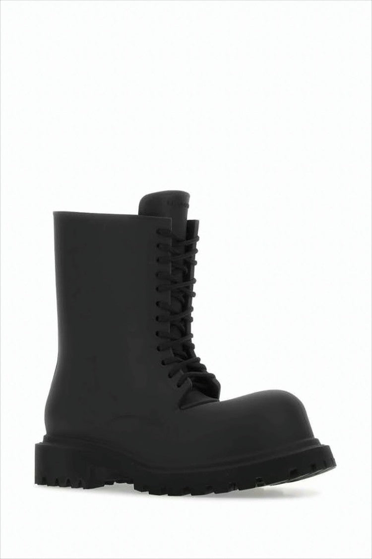 Chunky High Ankle Boots with Textured Sole