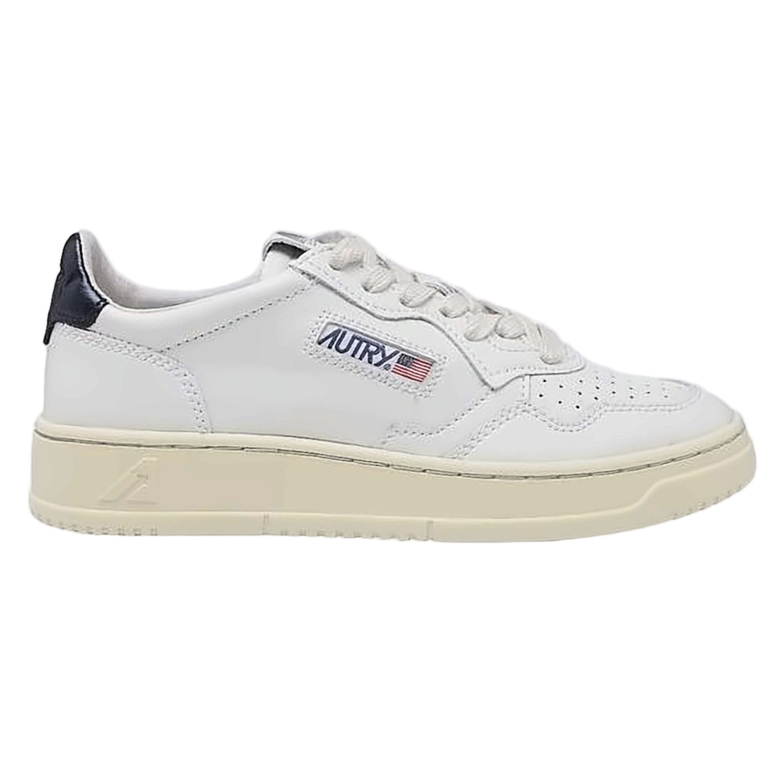 Perforated Leather Low-Top Sneakers with Padded Collar