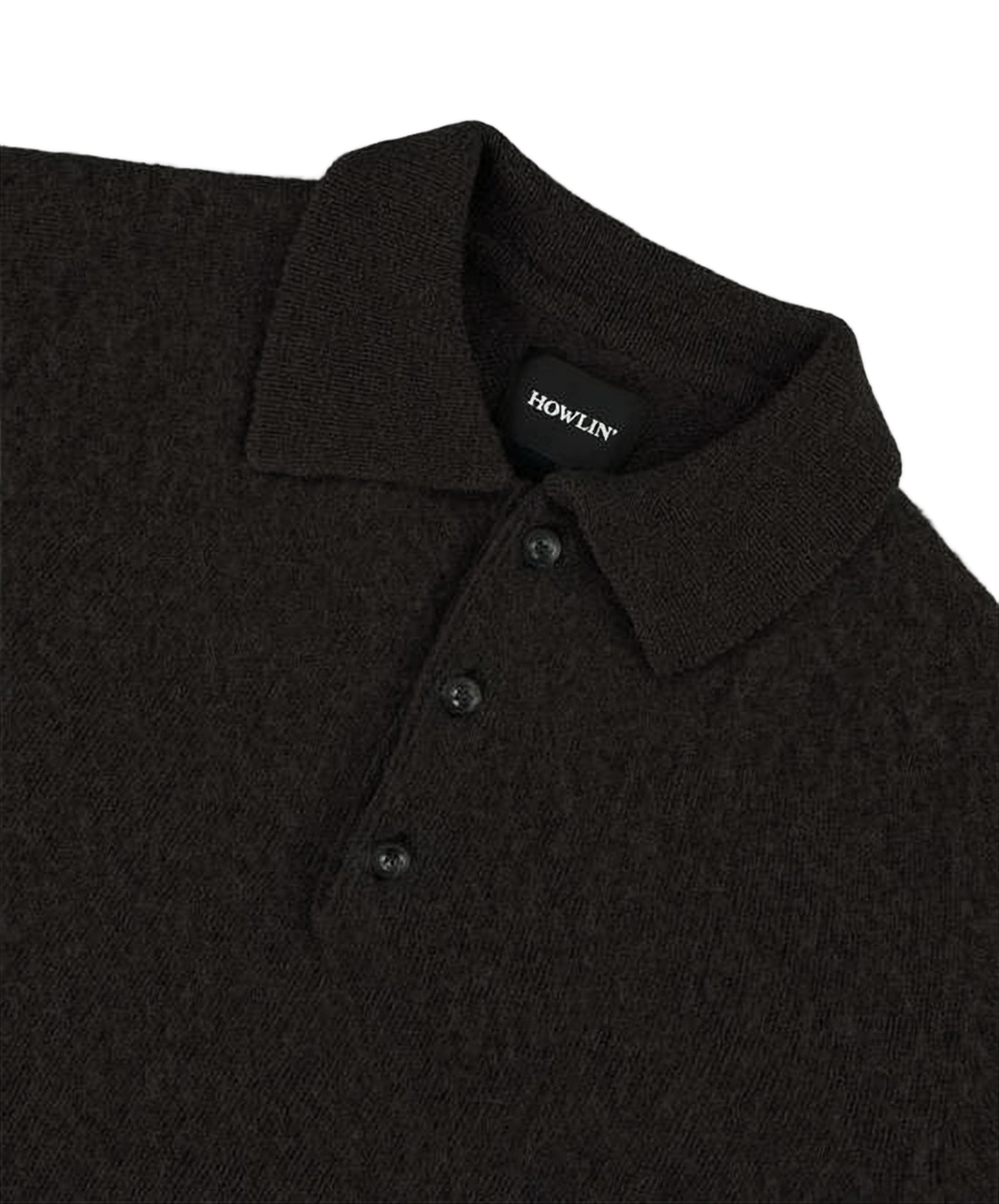 Polo Collar Wool Sweater with Textured Knit