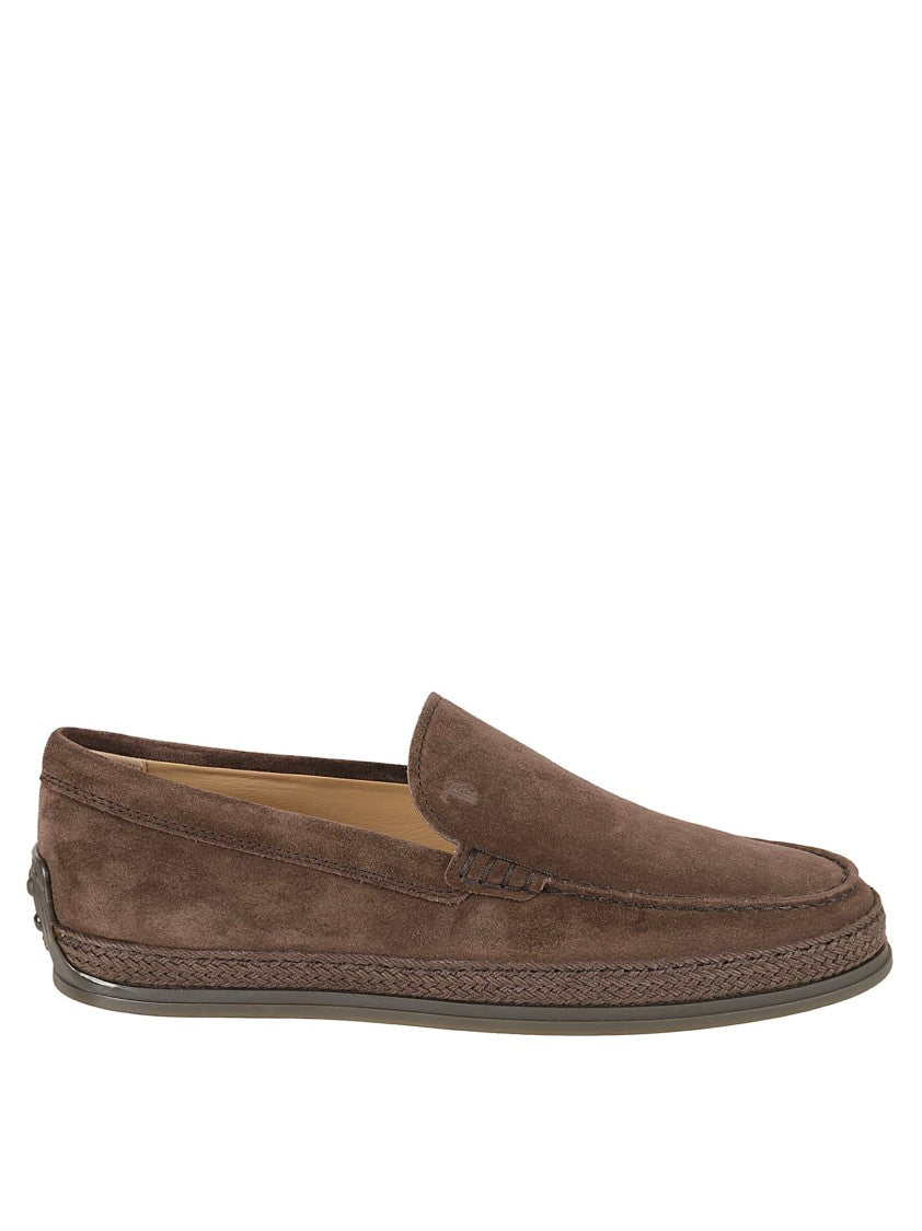 Brown Suede Slip-On Flat Shoes