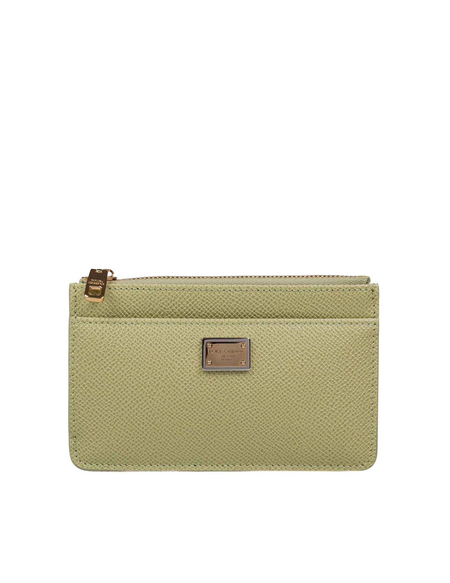 Sage Green Dauphine Leather Card Holder