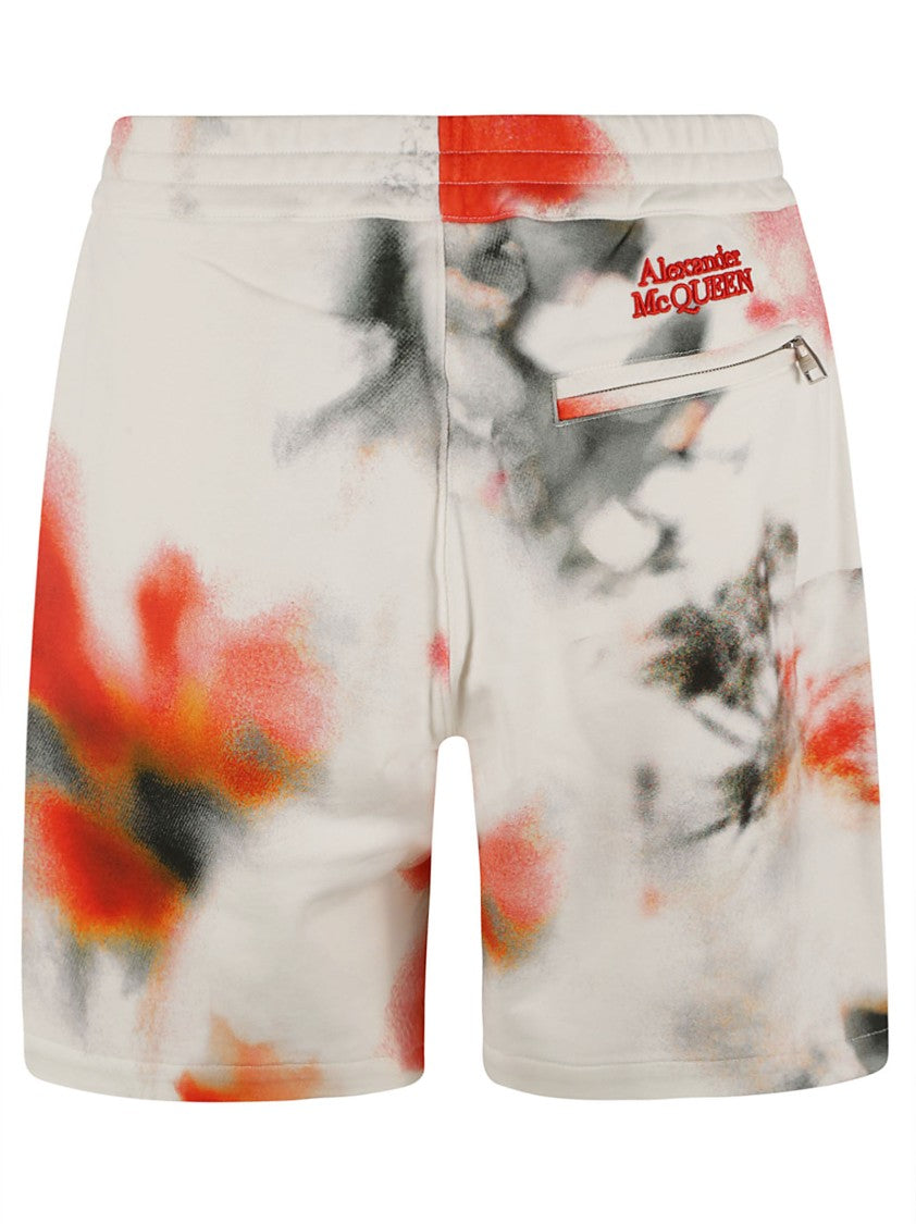 Abstract Print Cotton Shorts With Relaxed Fit