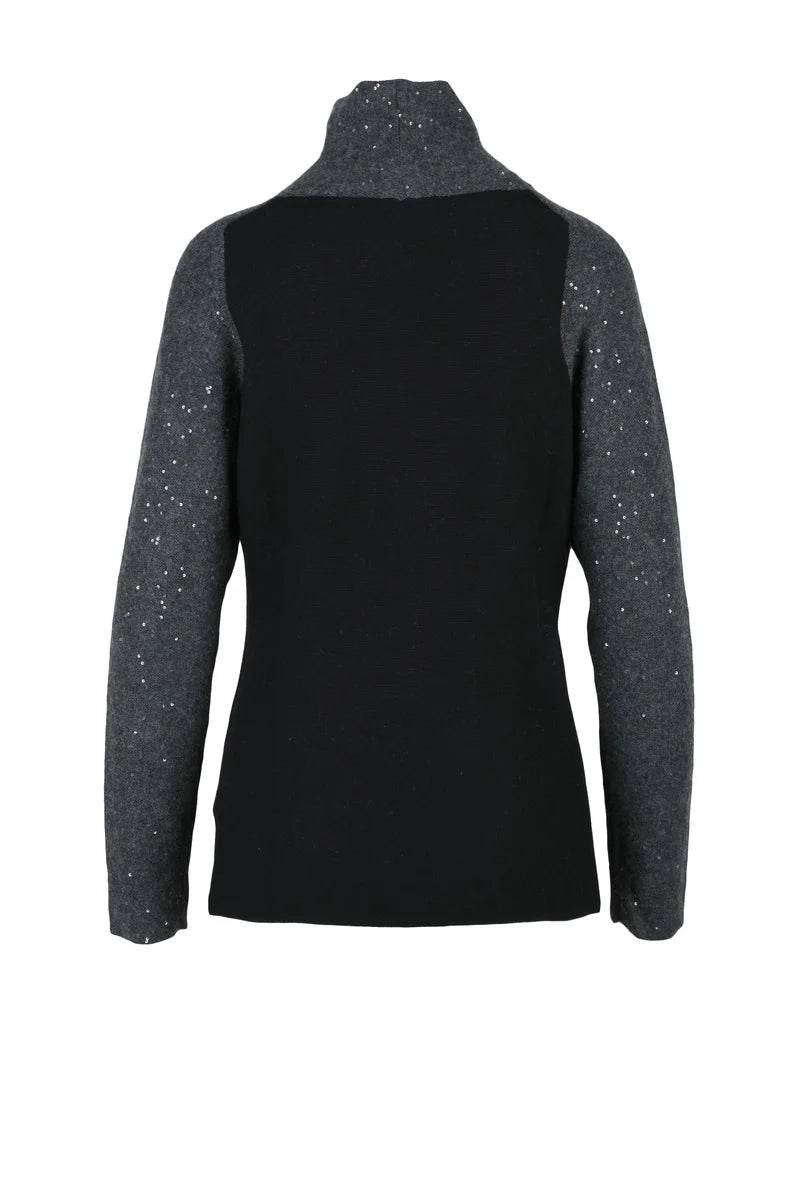 Turtleneck Pullover - Black/Grey