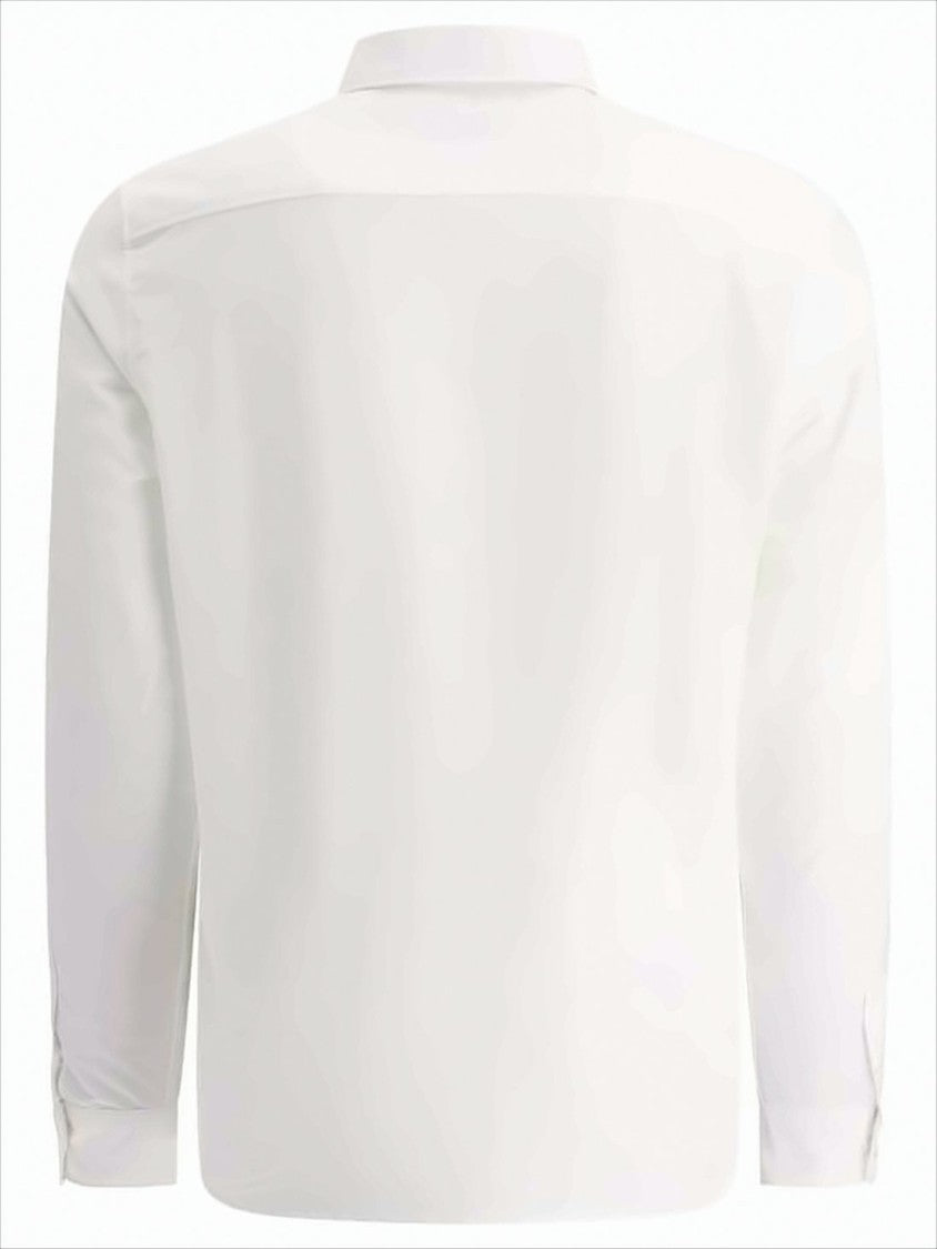 Long-Sleeve White Shirt with Classic Button-Down Collar