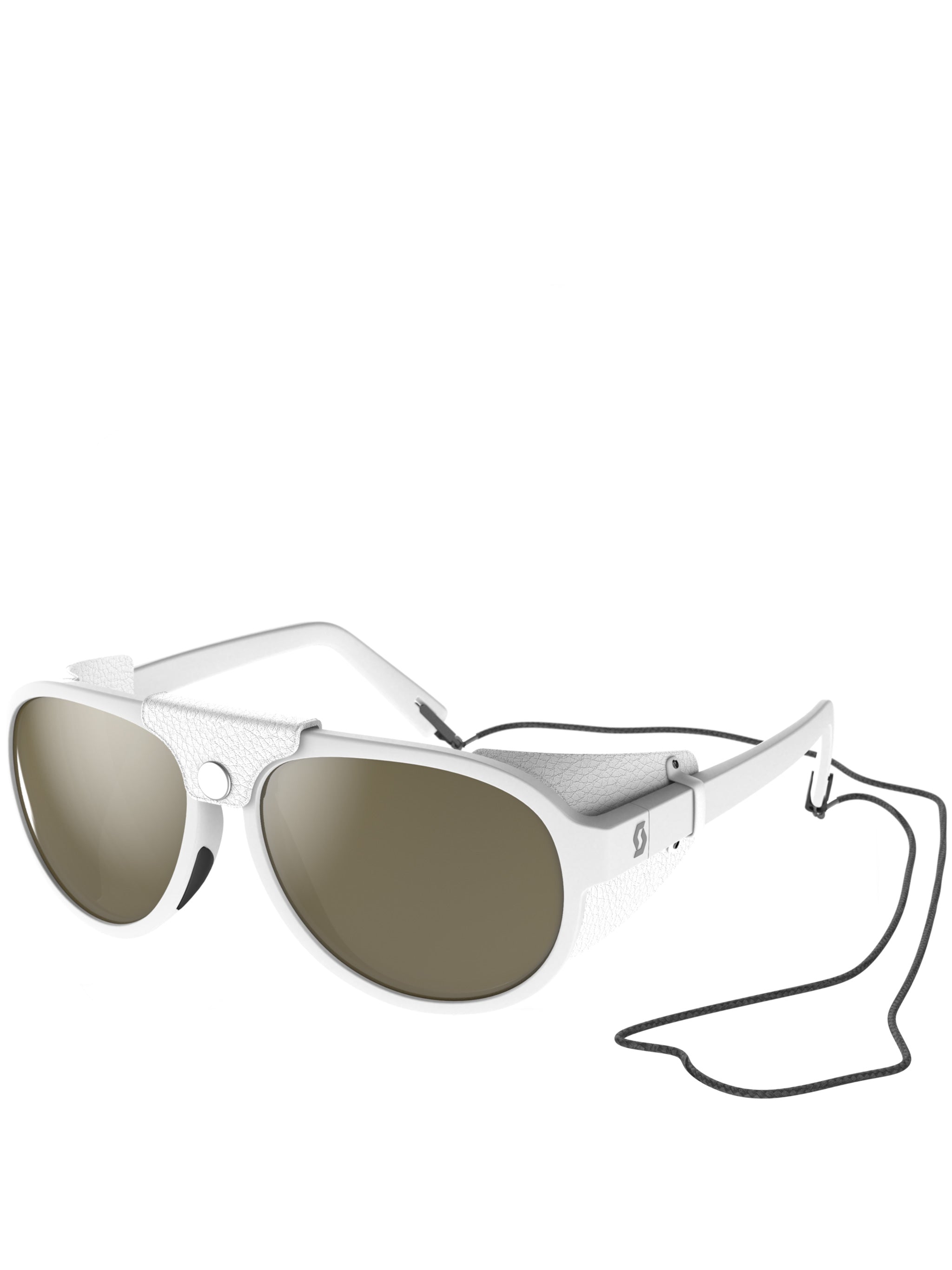Oval Lens Sunglasses with Textured White Frame