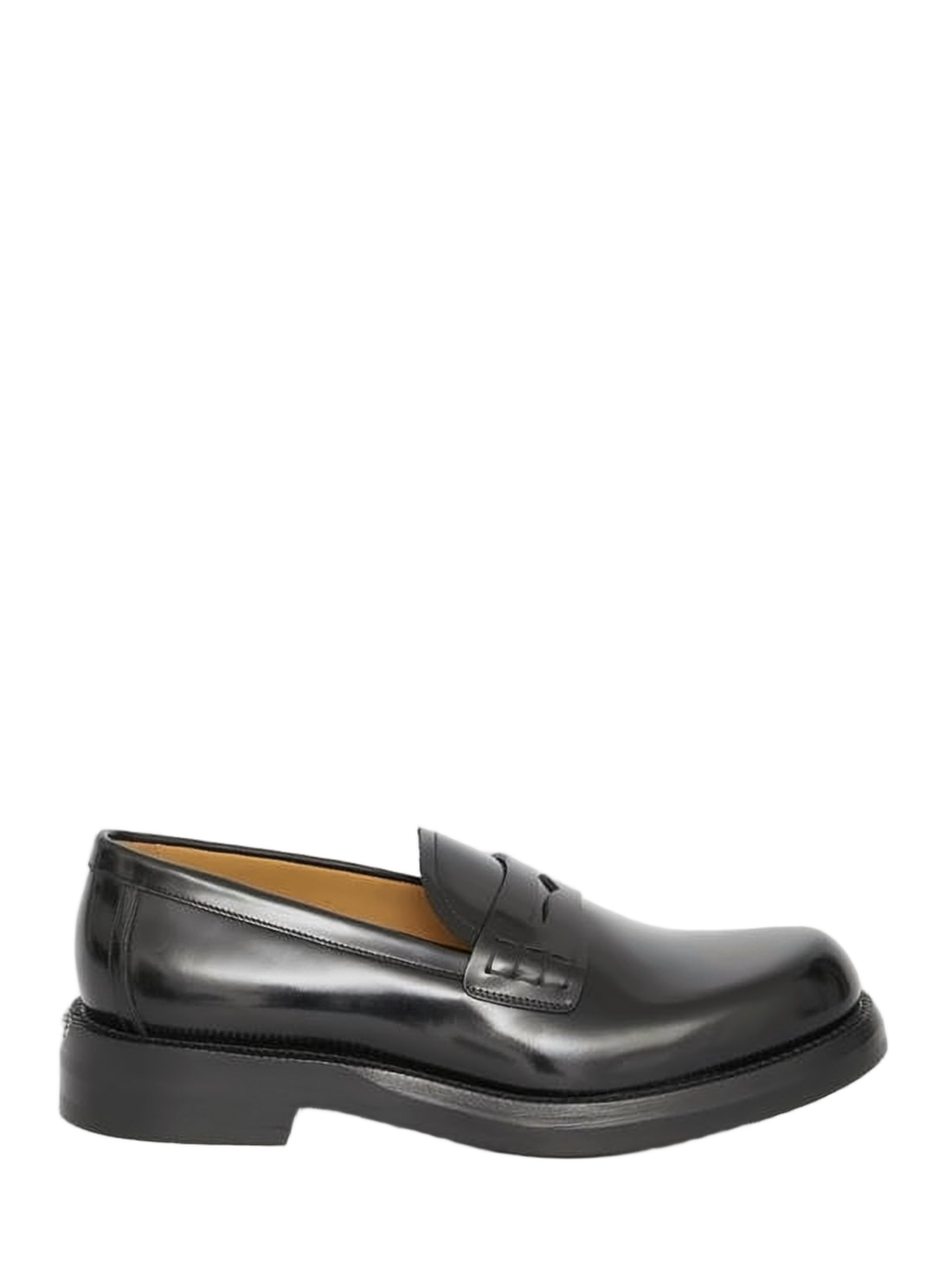 Polished Black Leather Loafers