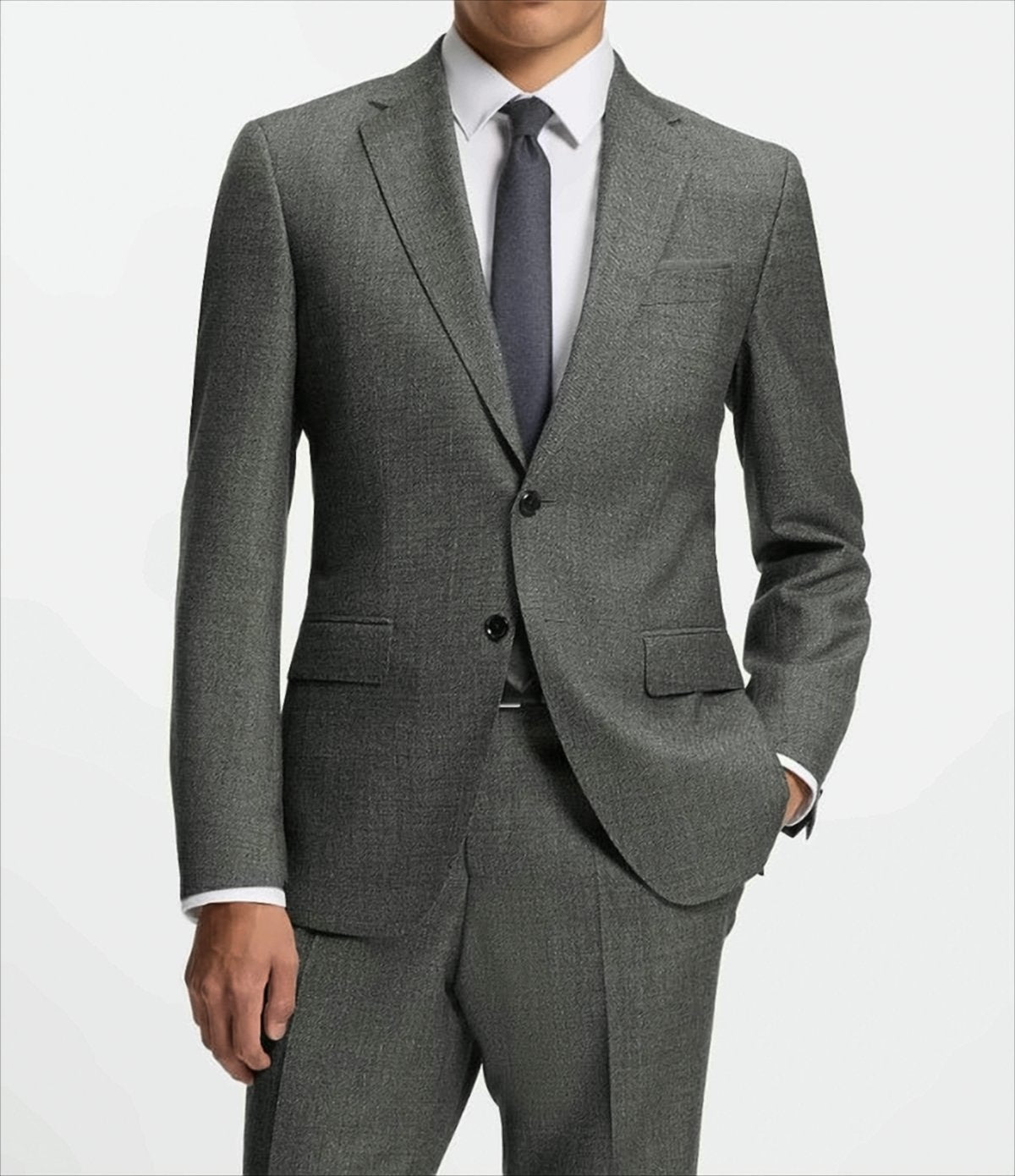 Virgin Wool Jacket With Micro-Pattern