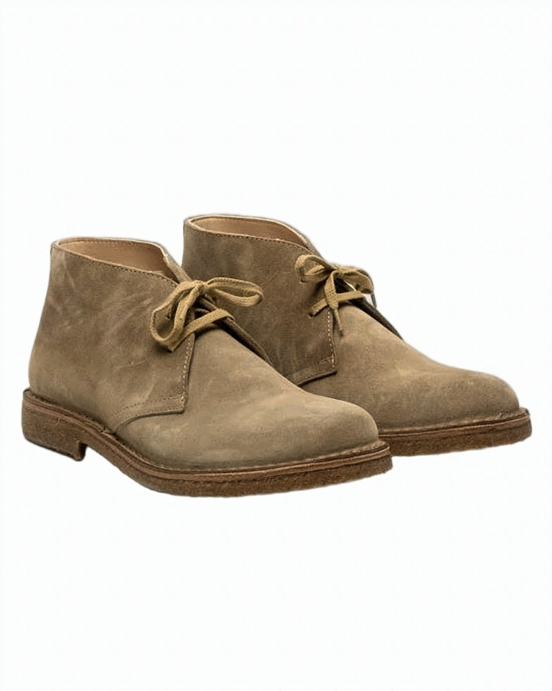 Suede Ankle-High Loafers with Rounded Toe and Minimal Stitching