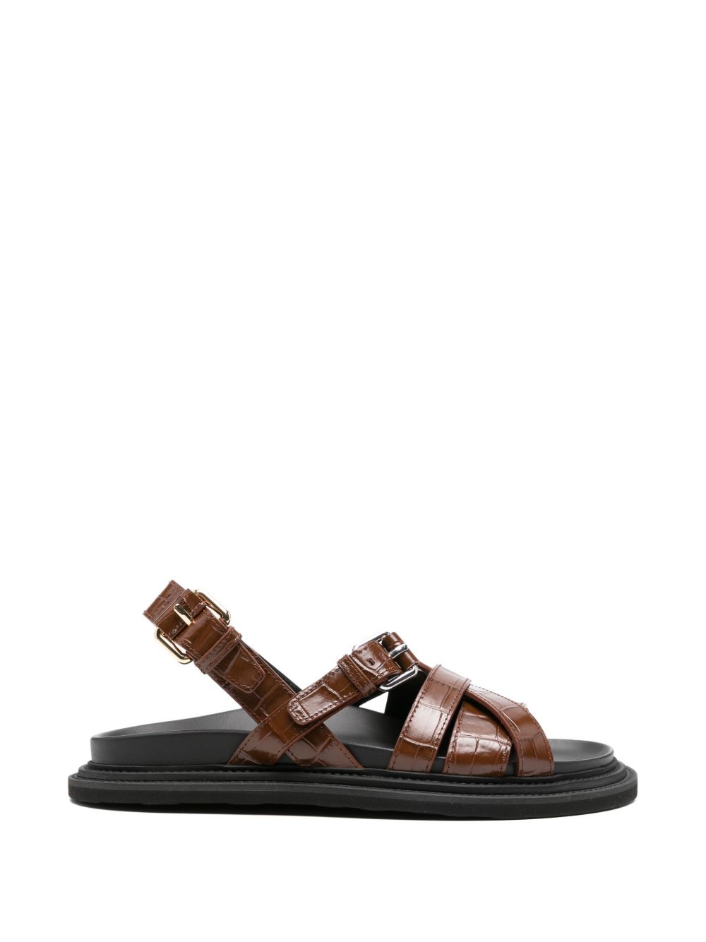 Brown Buckle Strap Sandals