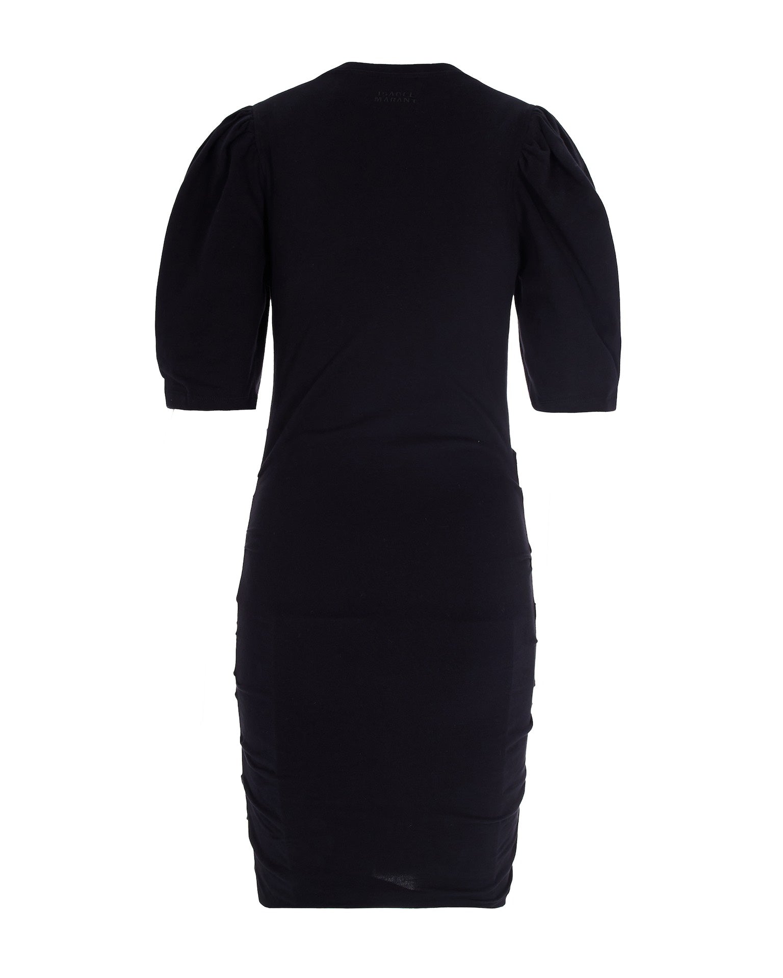 Fitted Black Mini Dress with Pleated Detailing