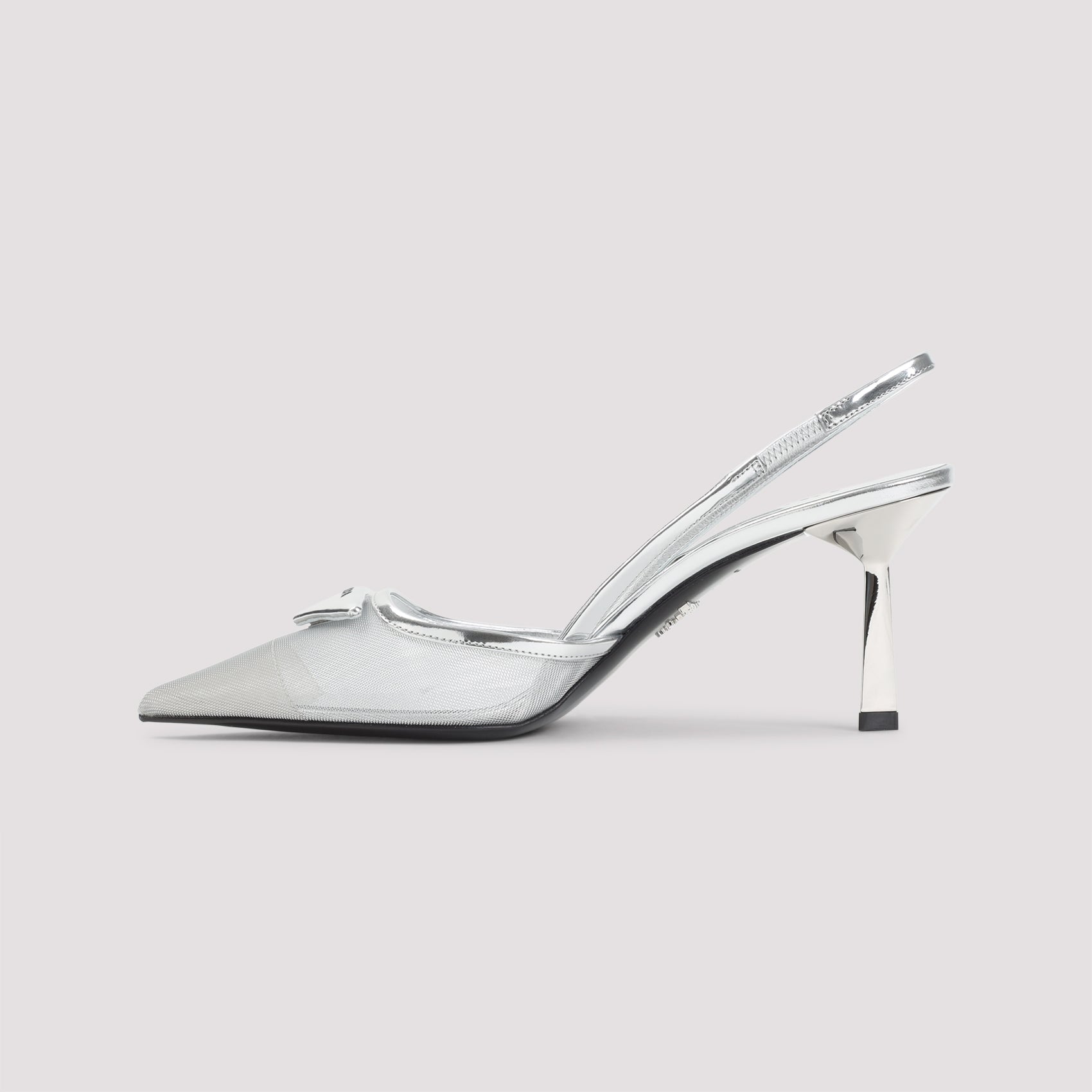 Metallic Finish Pumps with Slingback Strap