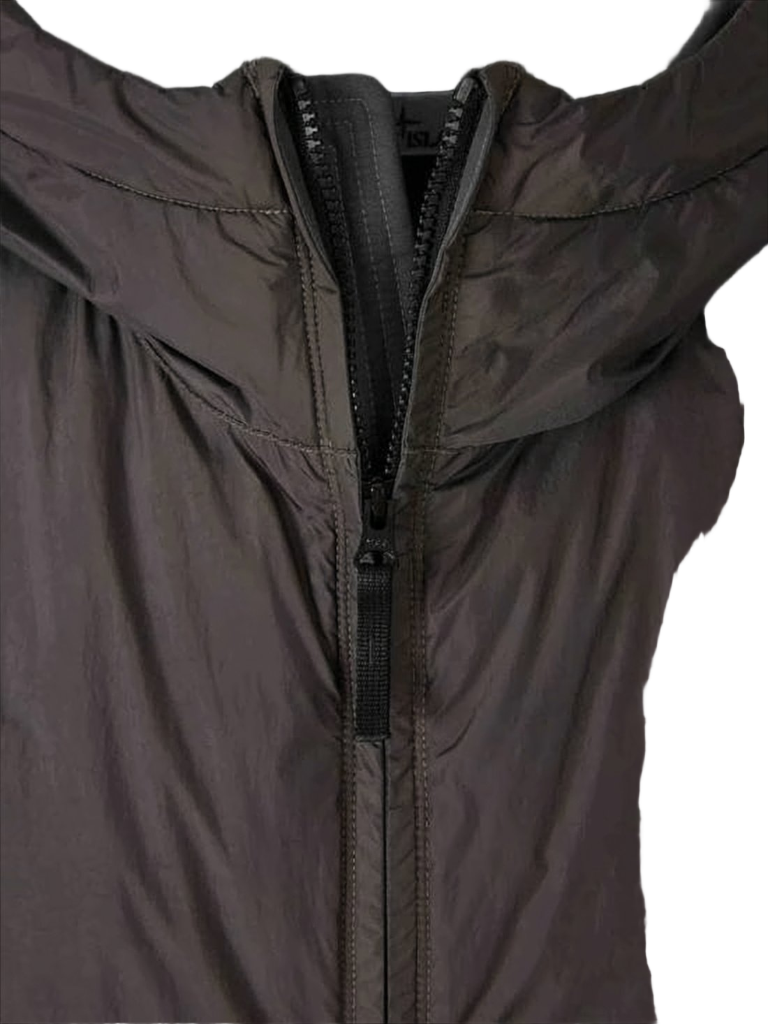 Brown Insulated Hooded Jacket with Distinctive Patch