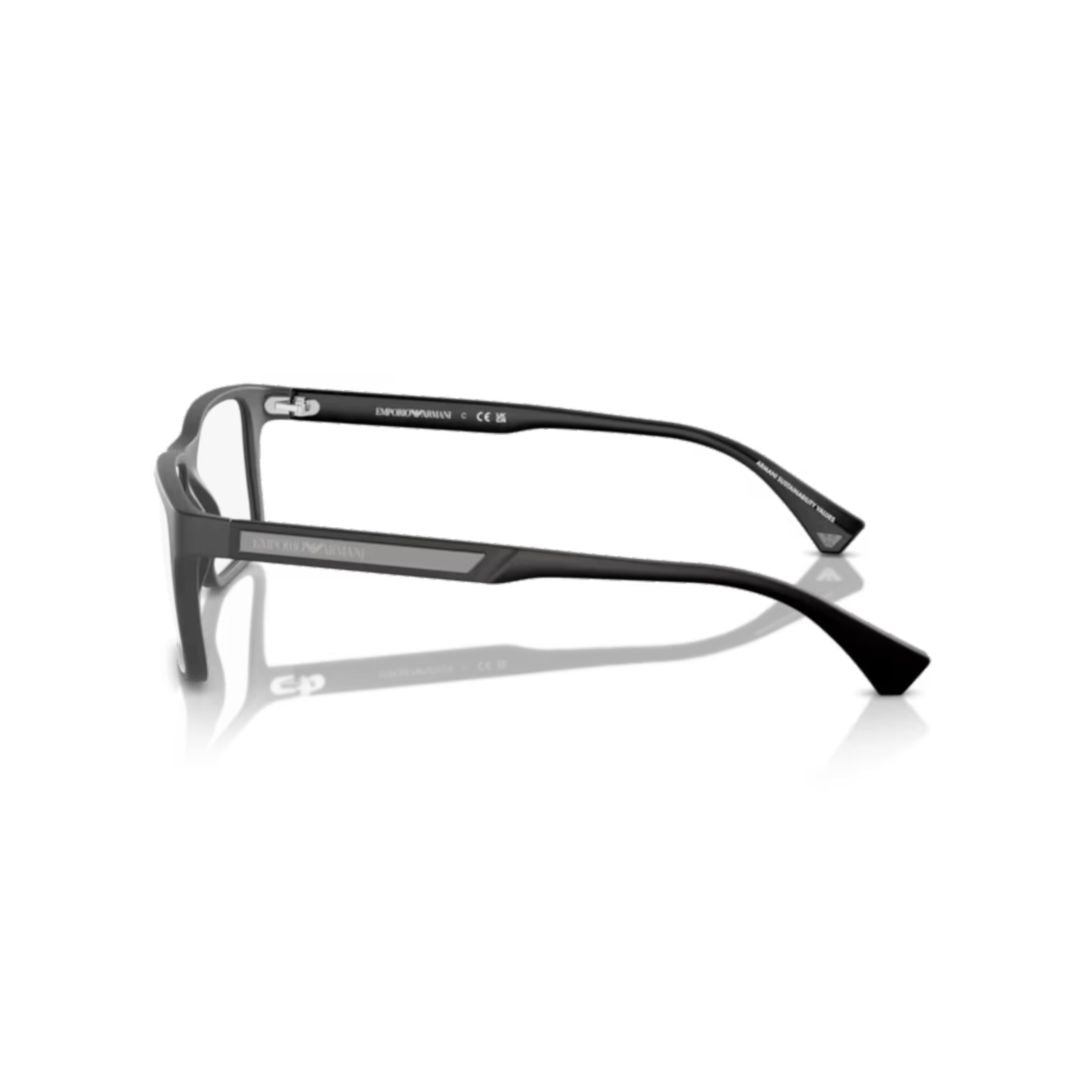 0ea3038 Rectangular Matte Black Eyeglasses with Lightweight Frame