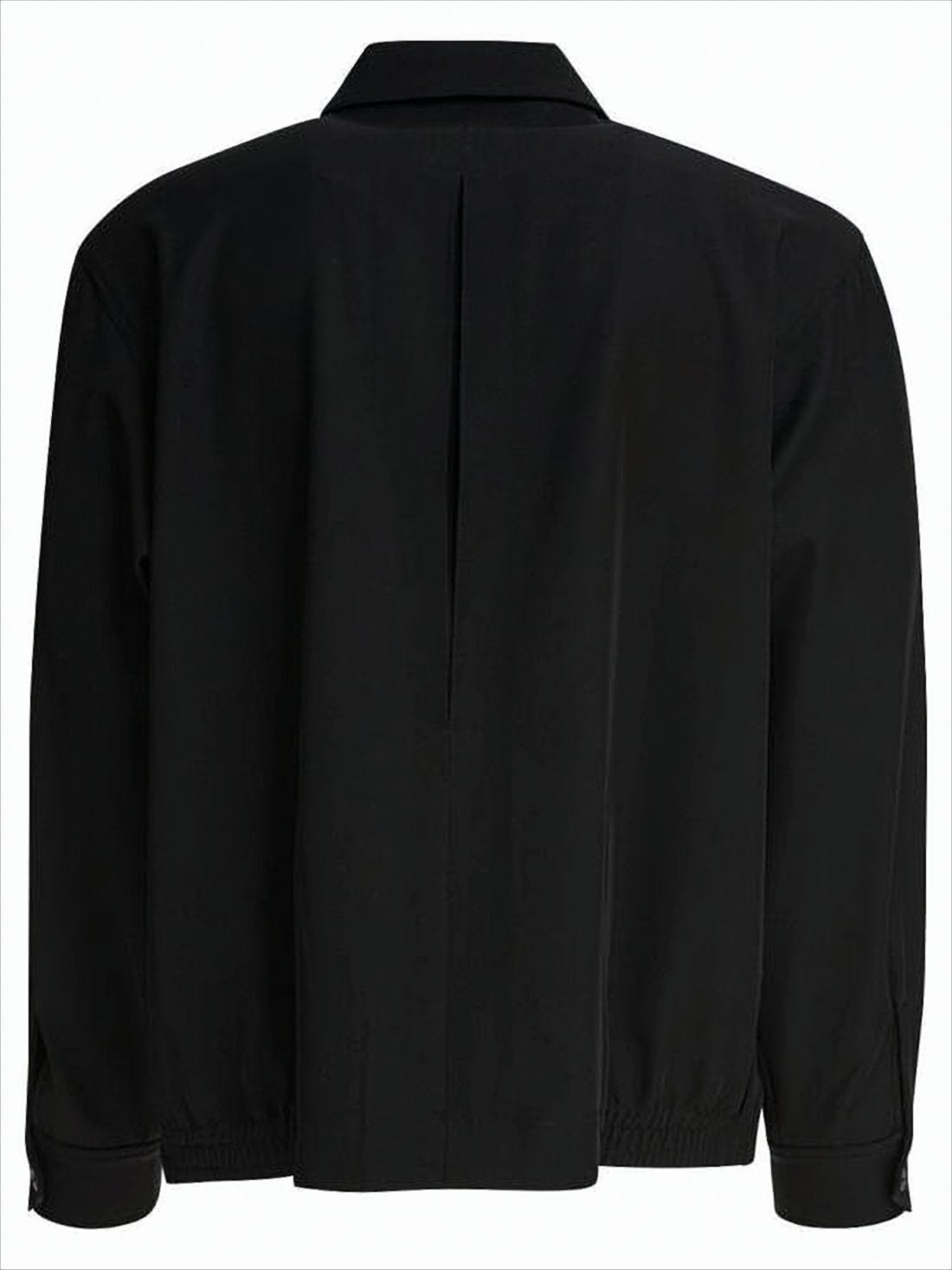 Minimalist Black Jacket with Classic Collar