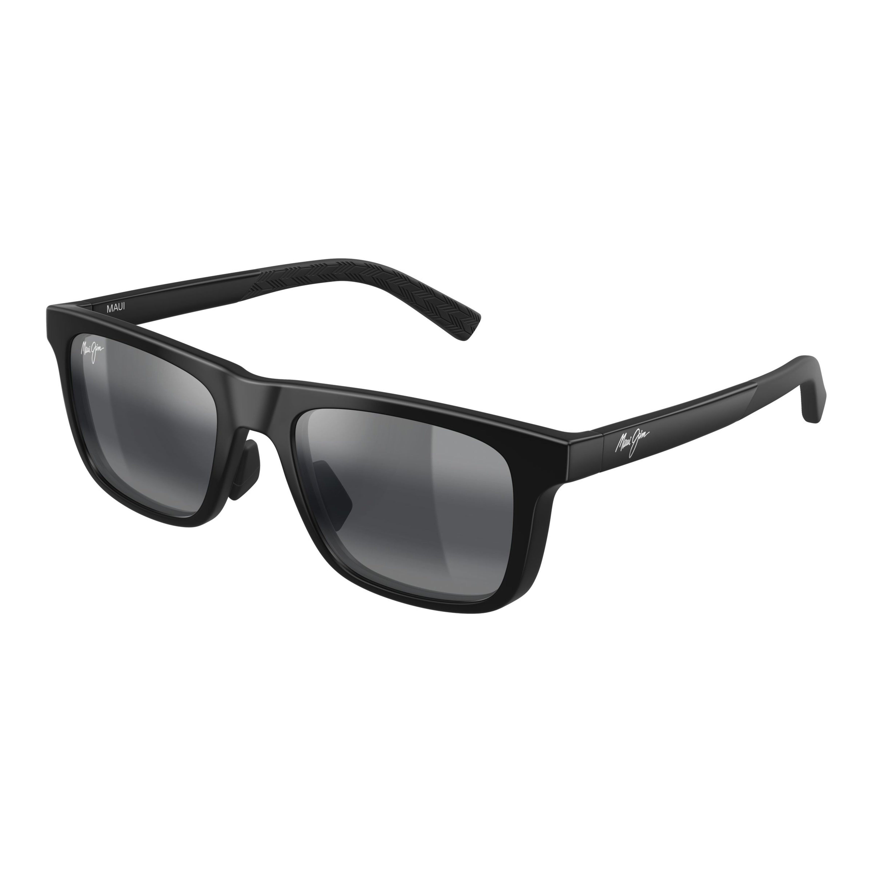 Moaka Rectangular Matte Black Sunglasses with Gradient Lenses