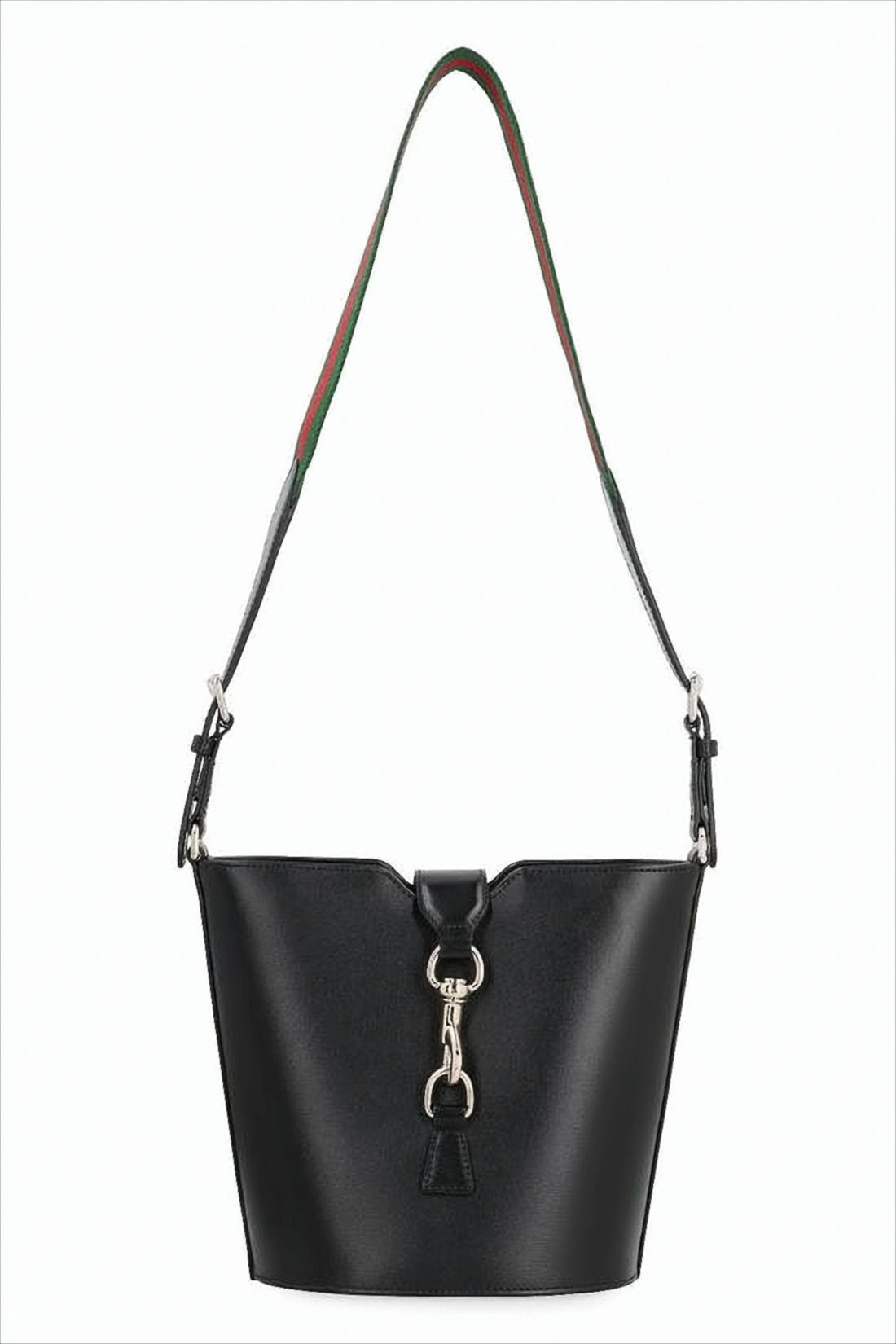 Structured Black Leather Shoulder Bag