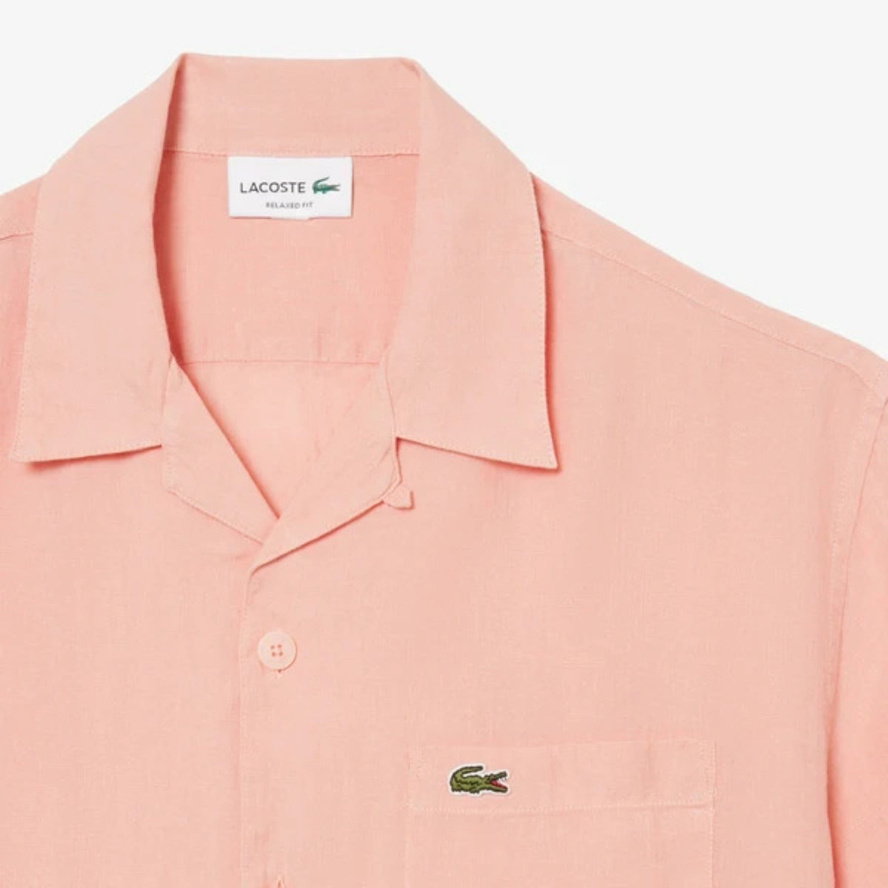 Short-Sleeved Button-Up Shirt with Camp Collar