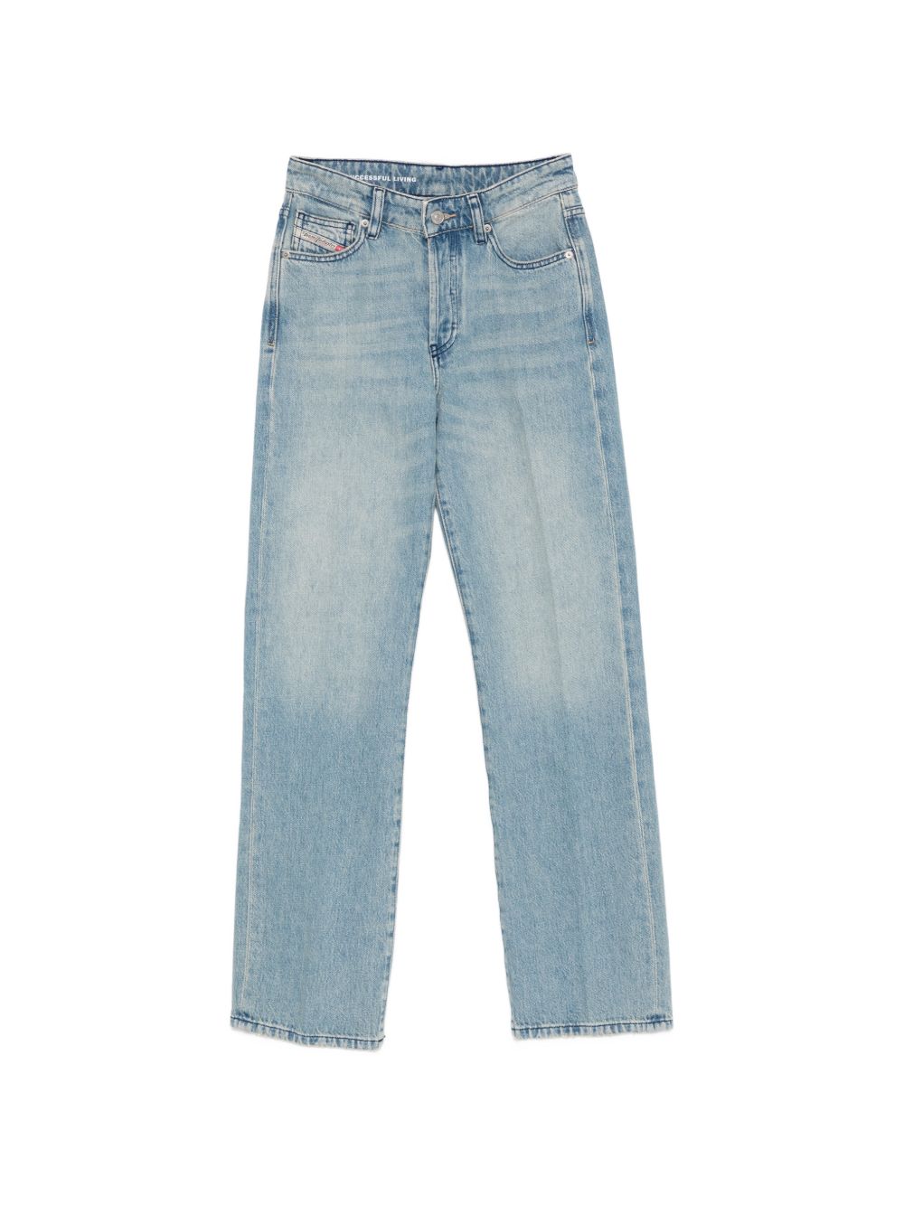Light Blue Straight-Leg Jeans with Logo Detail
