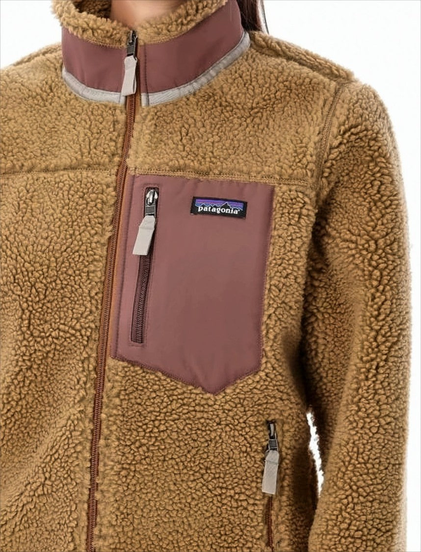 Plush Fleece Jacket With Contrasting Pocket Detail