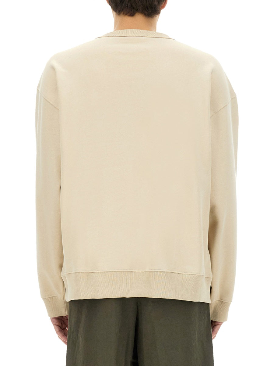 Printed Cotton Sweatshirt With Classic Crew Neckline
