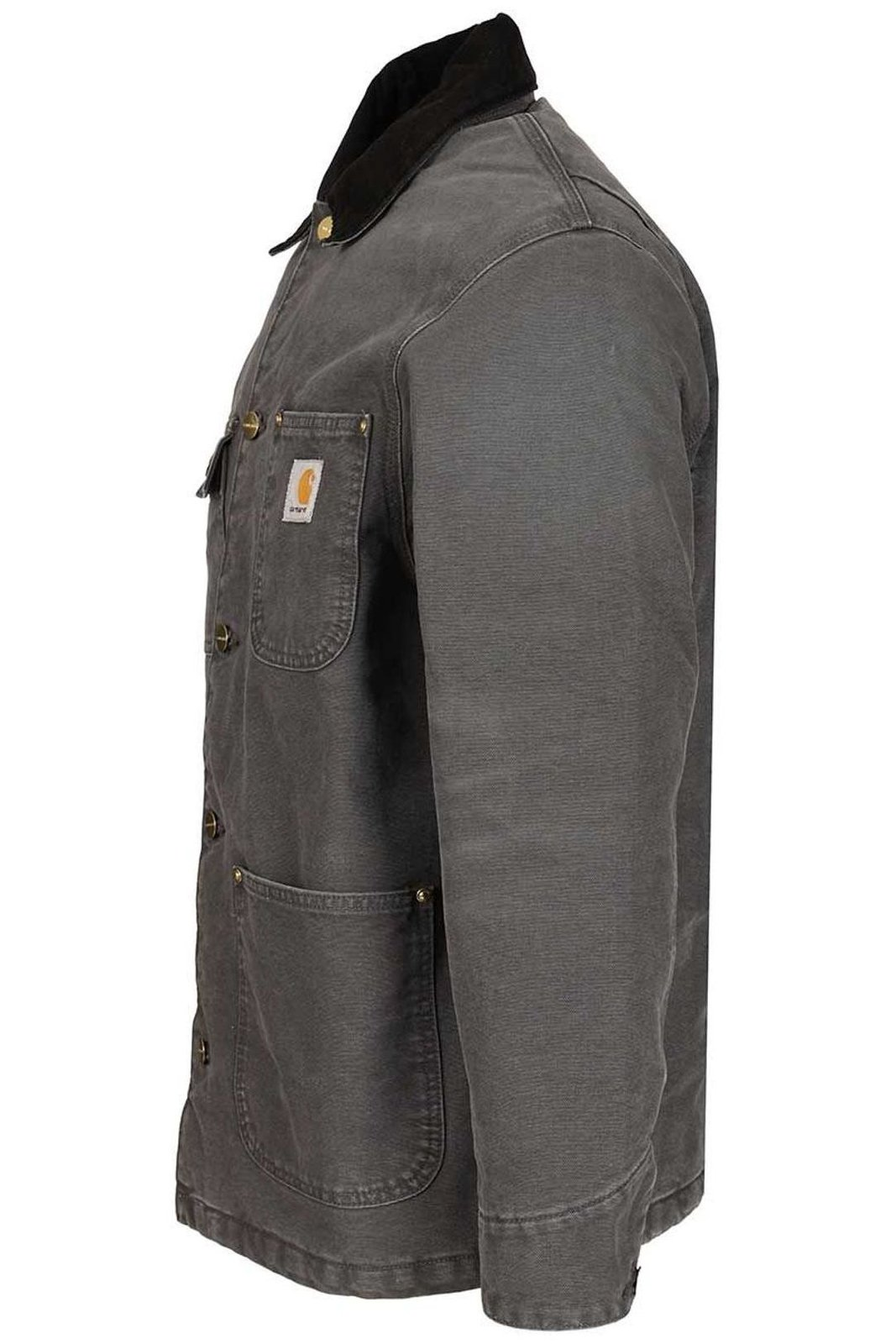 Mid-Length Button-Up Coat with Classic Collar