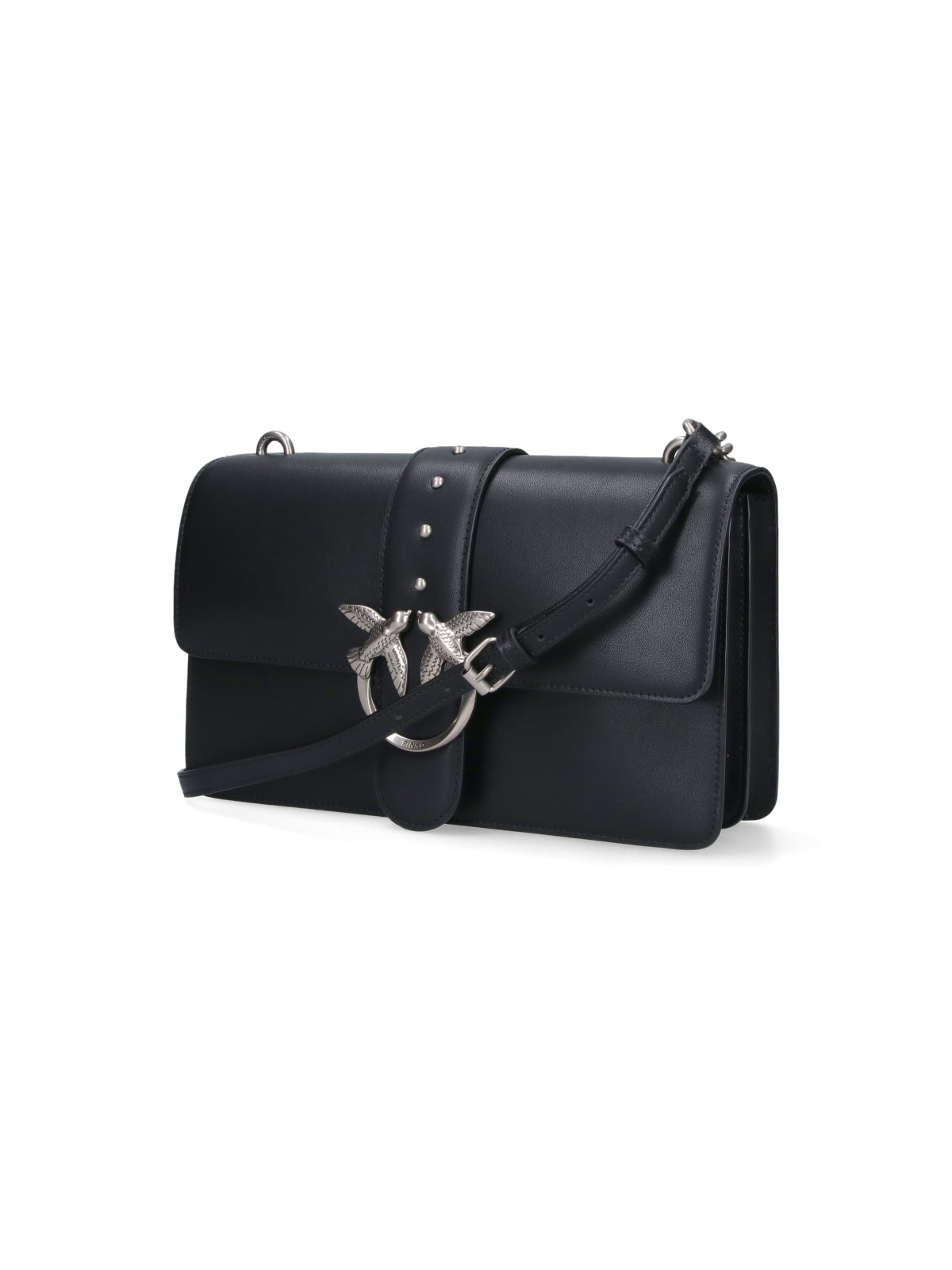 Structured Black Bag With Metallic Chain Strap