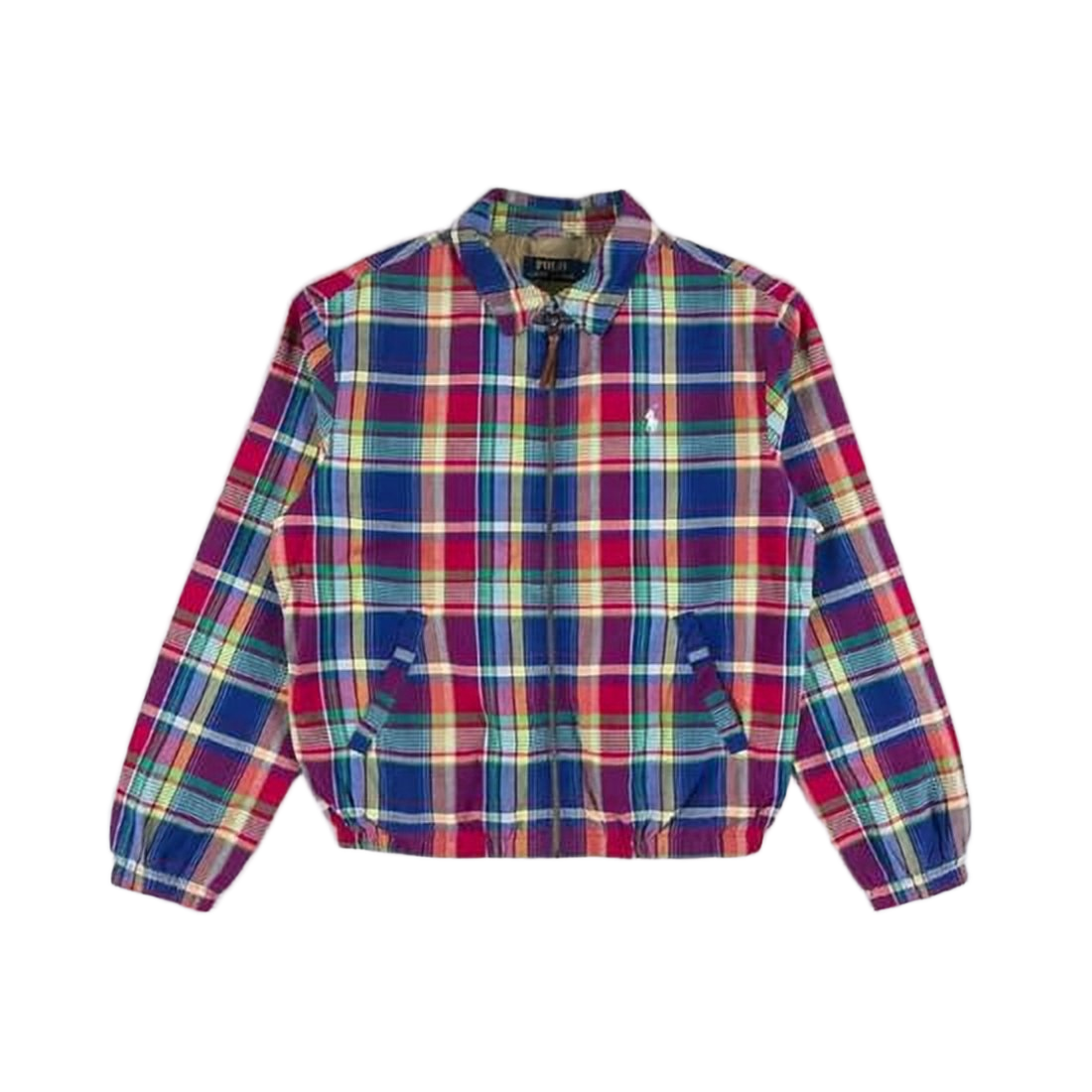 Vibrant Plaid Jacket with Zip-Up Front