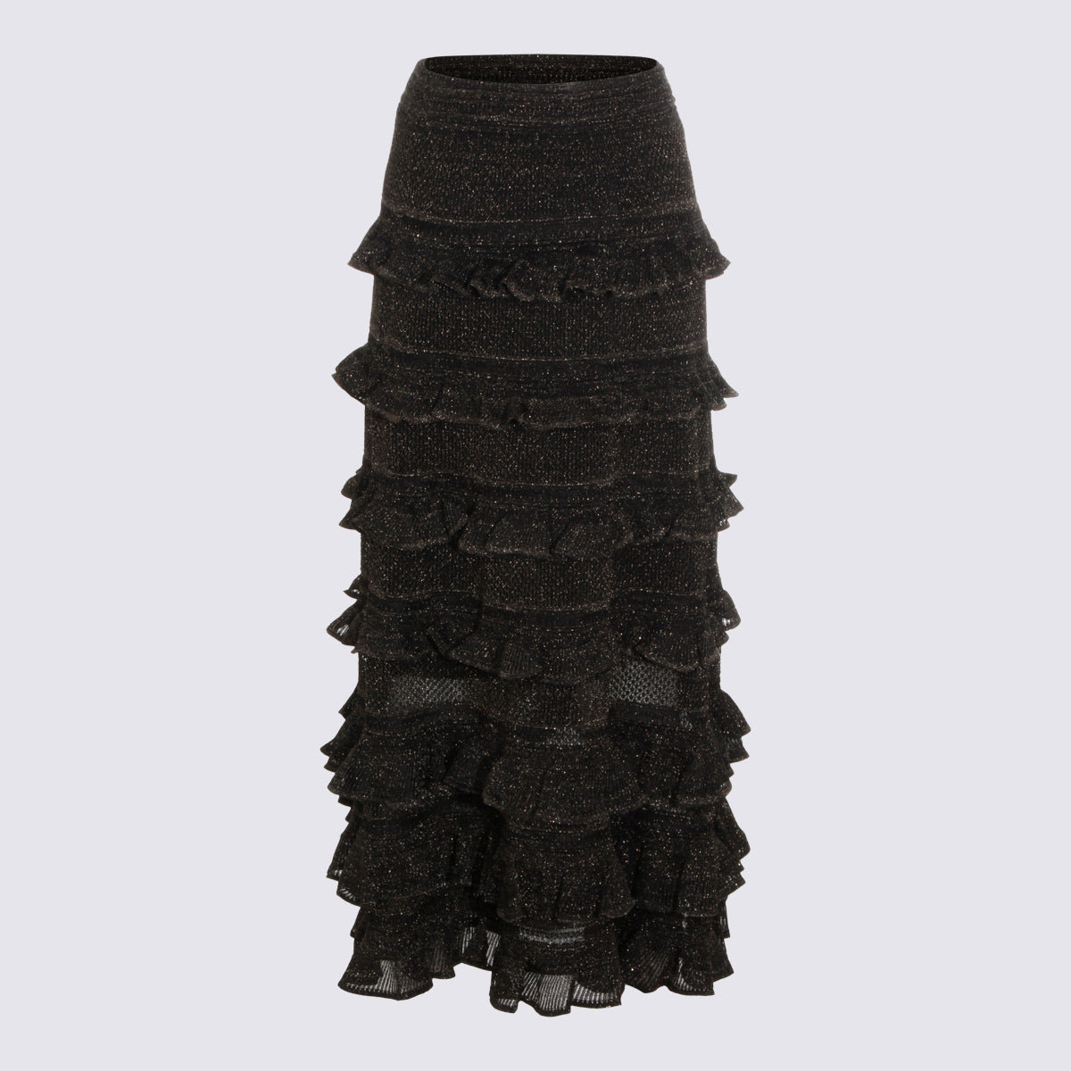Metallic Black Cotton Skirt