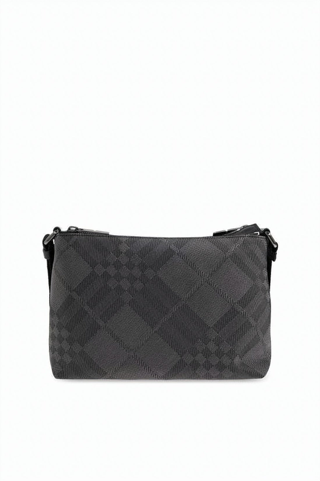 Black Minimalist Rectangular Checkered Shoulder Bag