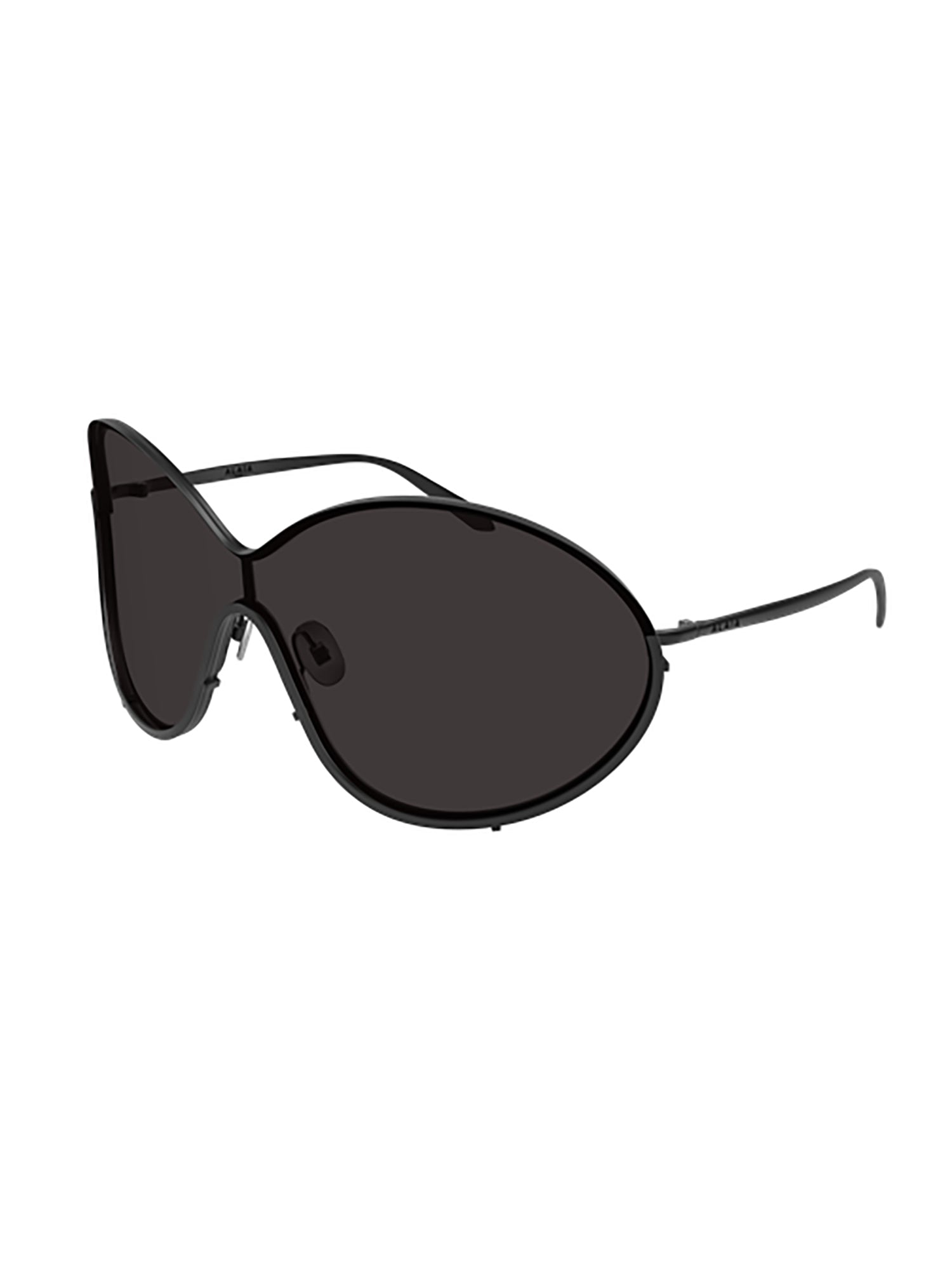 Elongated Oval Metal Frame Sunglasses