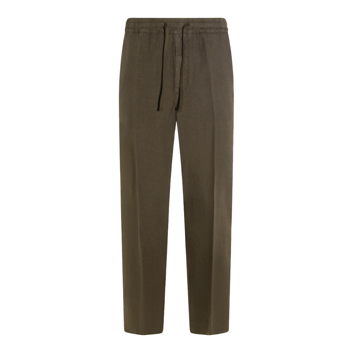Straight-Leg Casual Trousers With Elastic Waistband