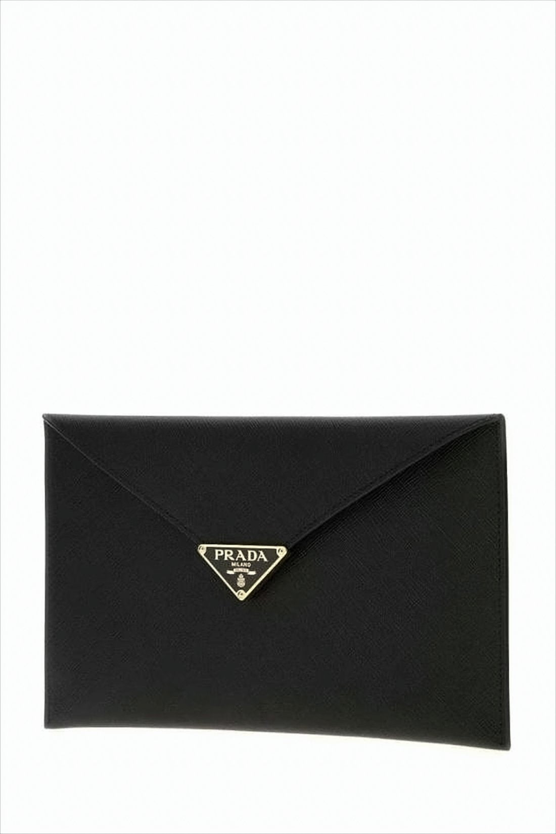Rectangular Calf Leather Clutch