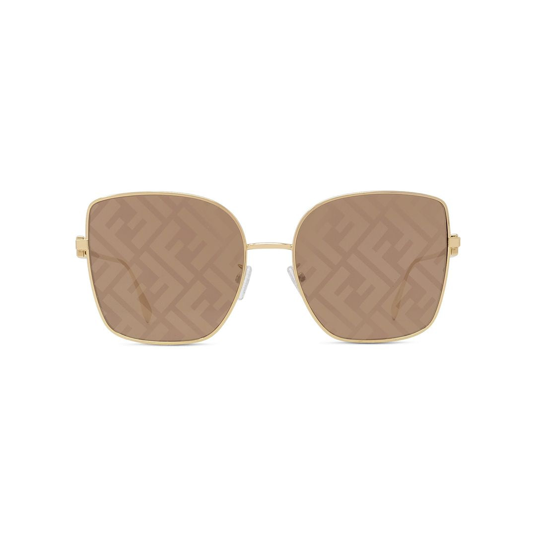 Fe40013u Square-Shaped Gold Finish Sunglasses