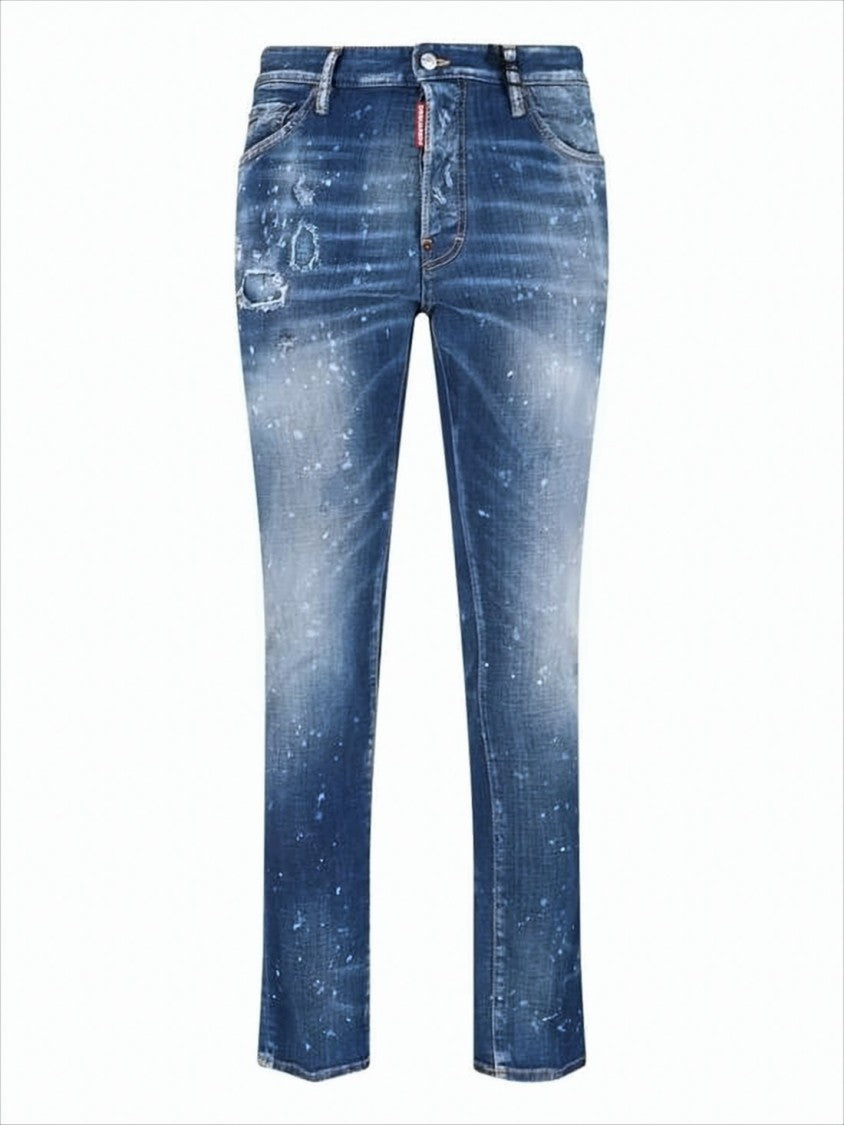 Distressed Medium Blue Denim Pants