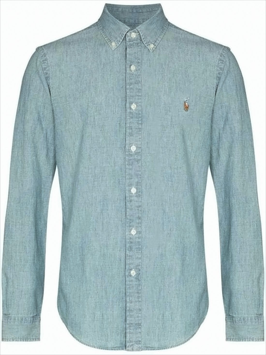 Classic Button-Up Shirt in Light Blue Chambray