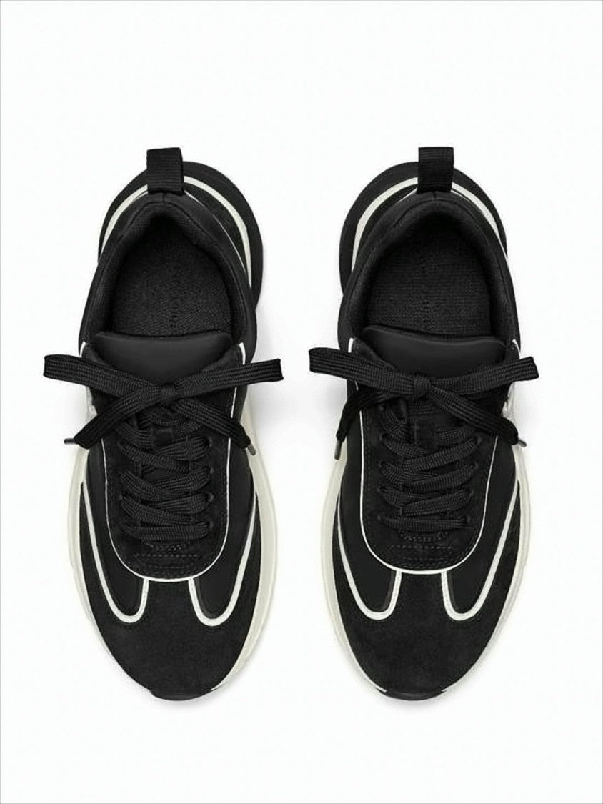 Suede and Nylon Sneakers