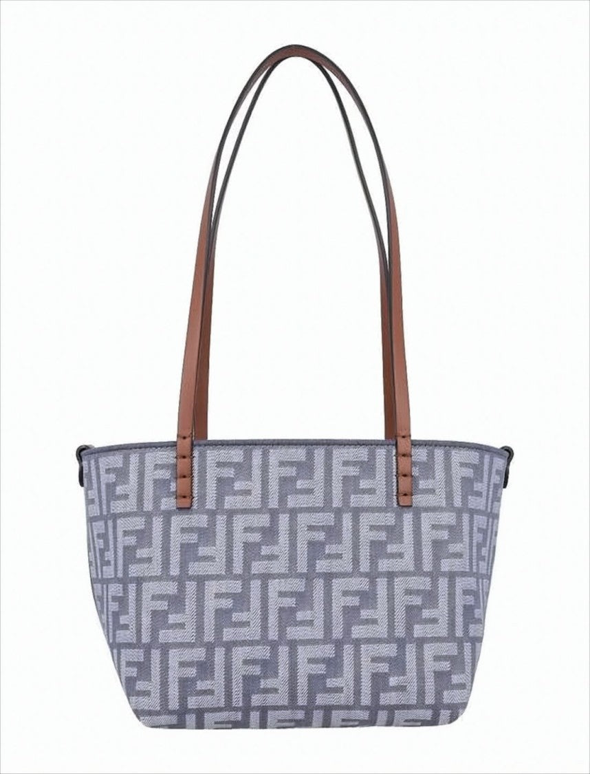 Geometric Pattern Shoulder Bag with Leather Straps