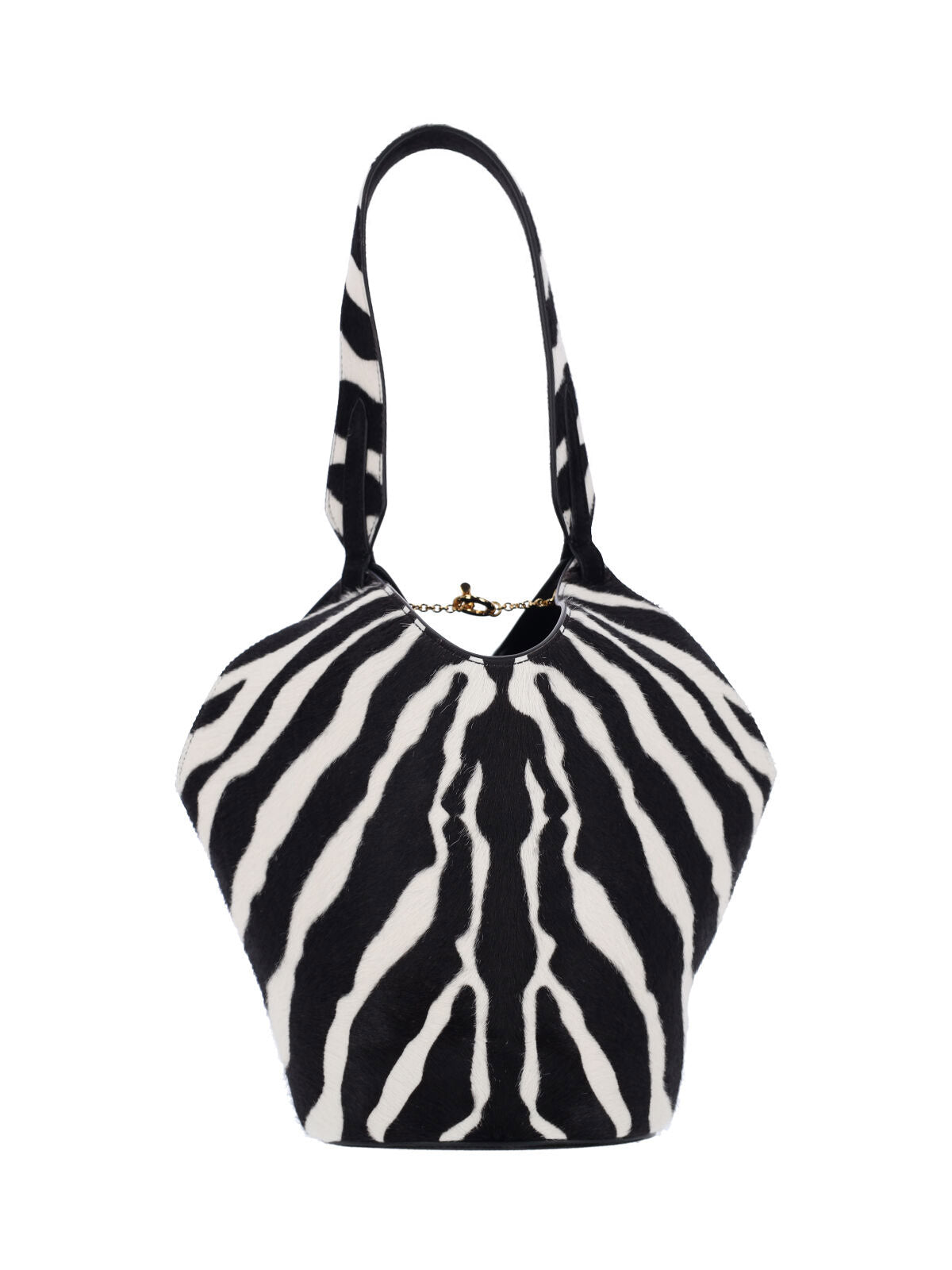 "Lotus" Bag In Black Calfskin Front