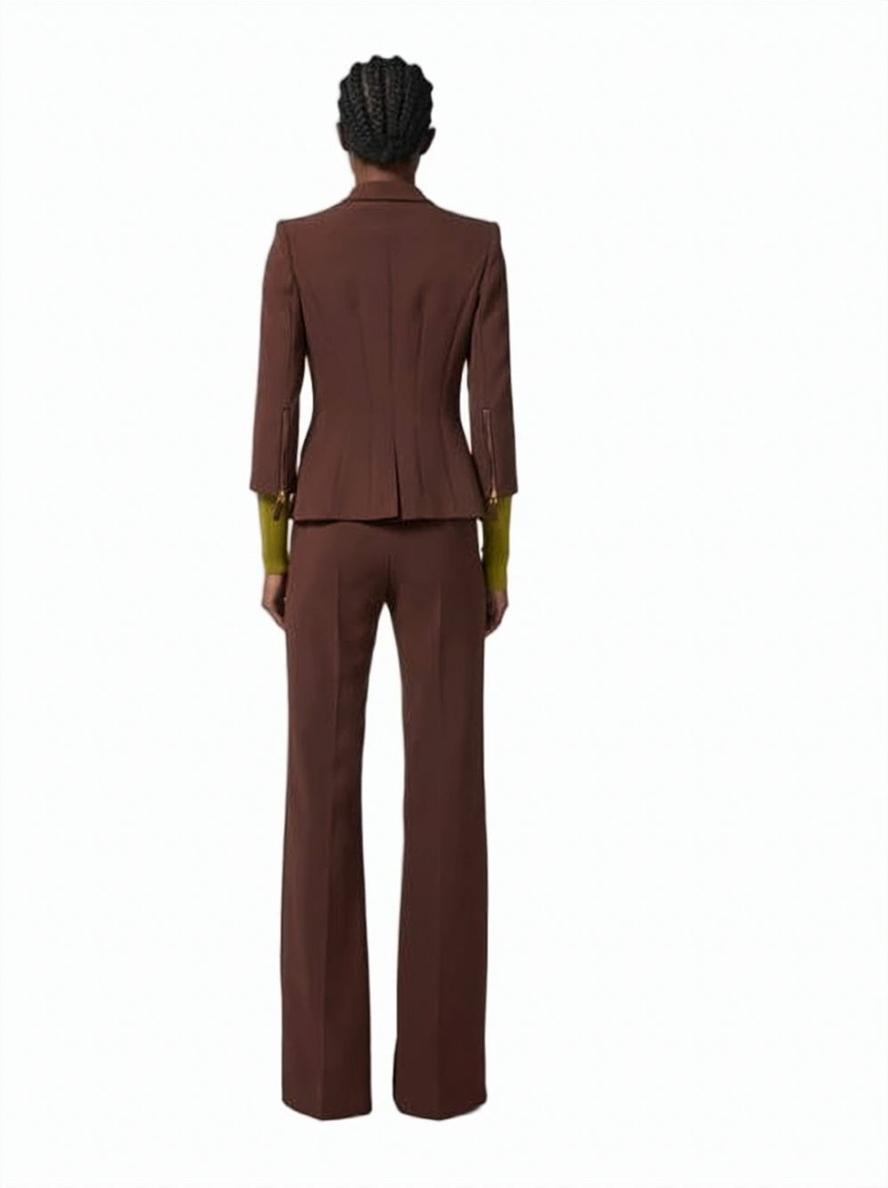 Light Crepe Satin Side Bands Trousers