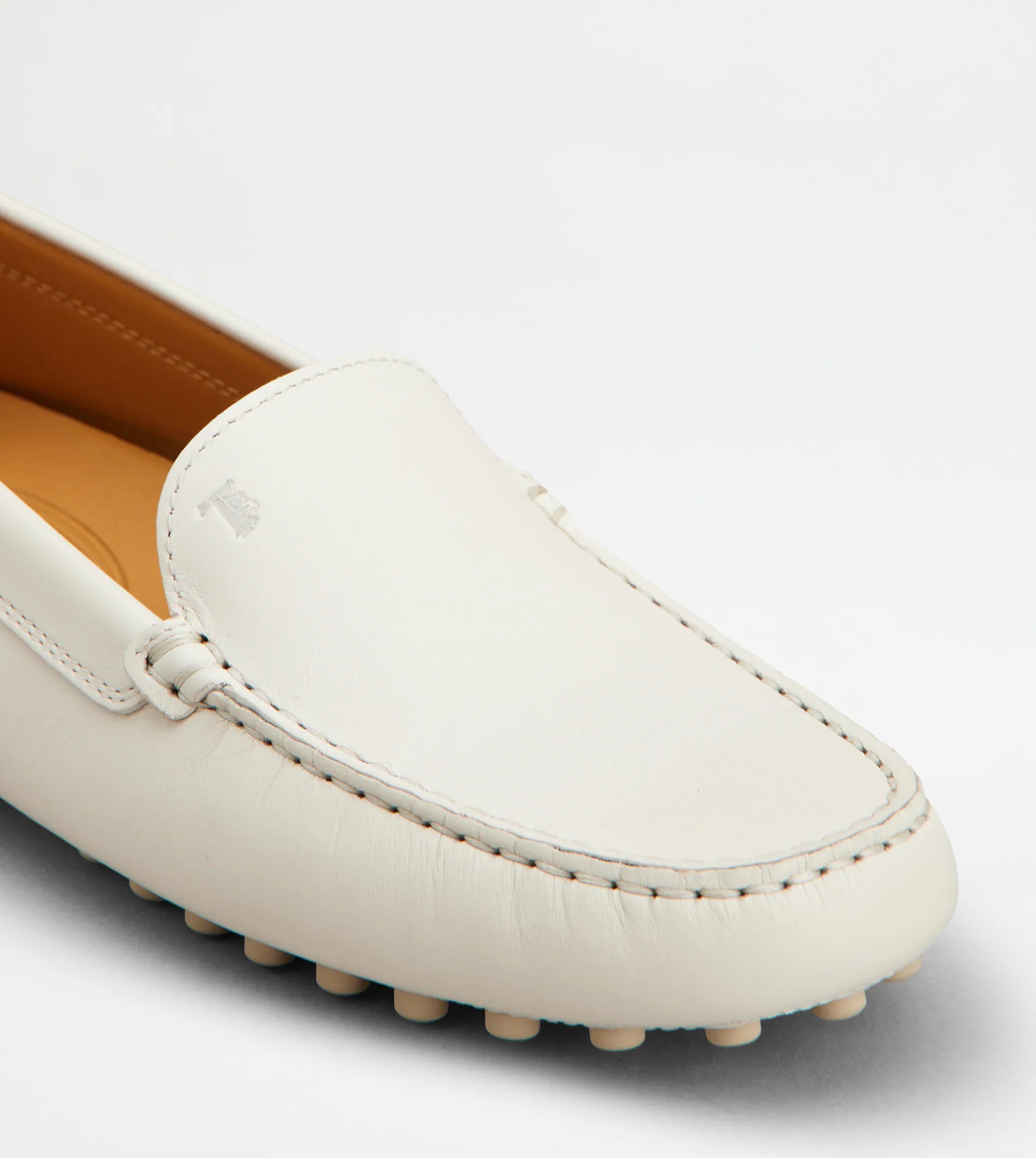 Gommino 22L Calfskin Slide Loafers – White