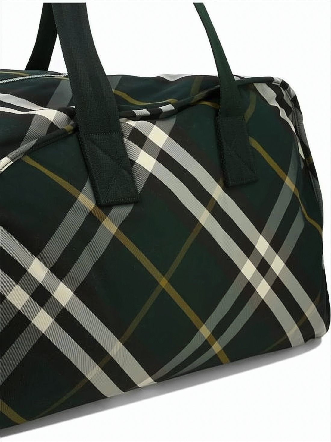 Check Pattern Nylon Duffle Bag