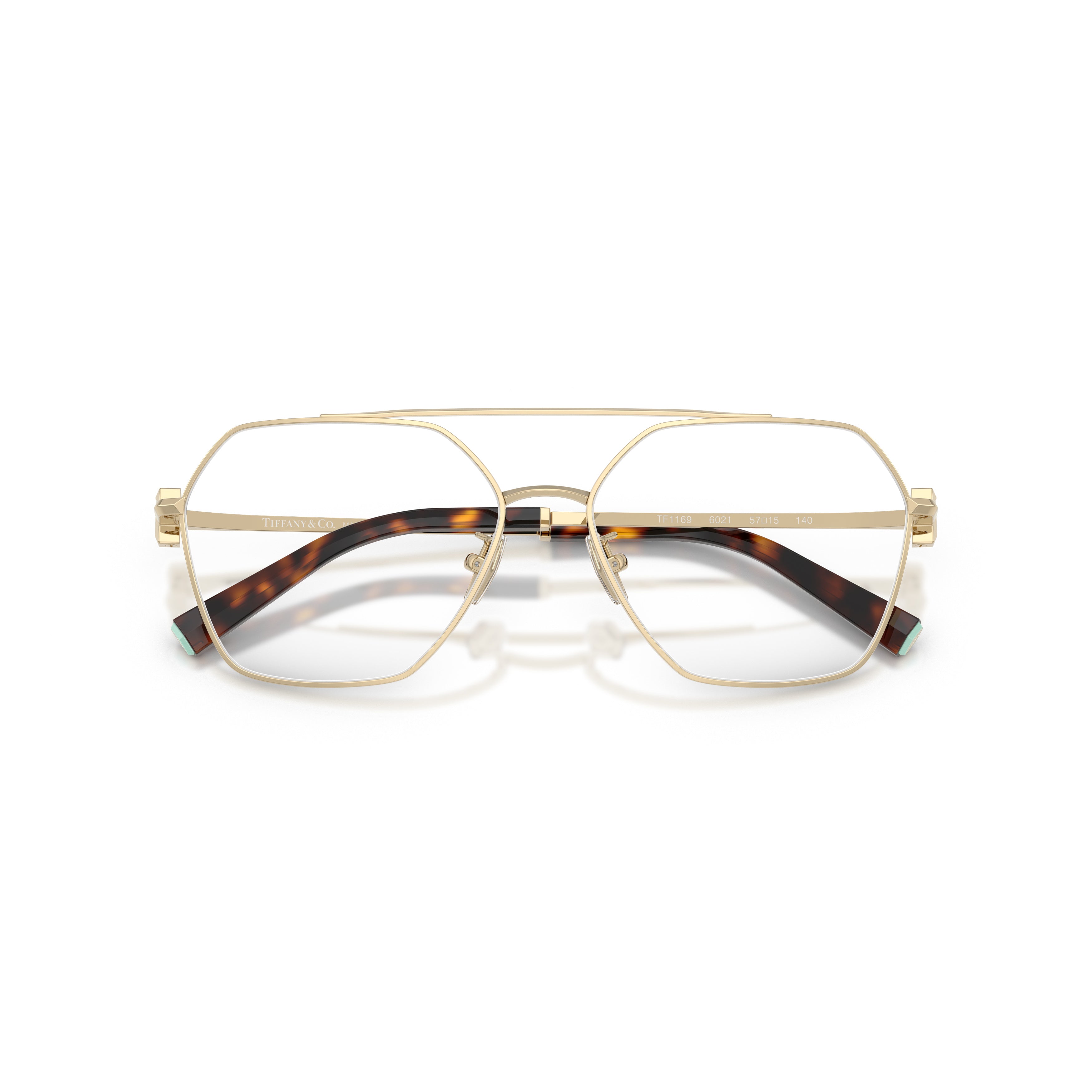 Geometric Metal Sunglasses With Tortoiseshell Tips