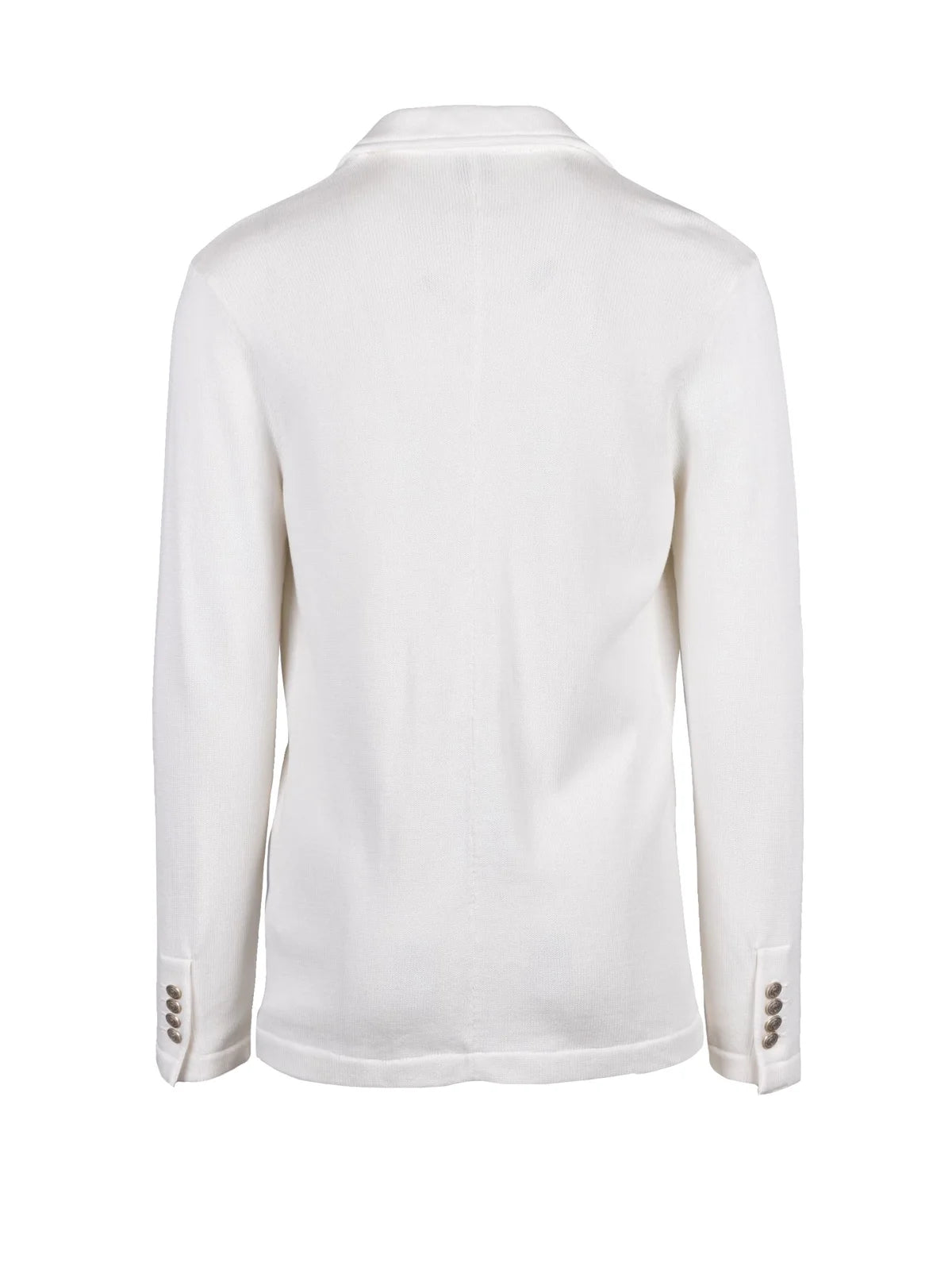 White Knitted Cotton Blazer Jacket