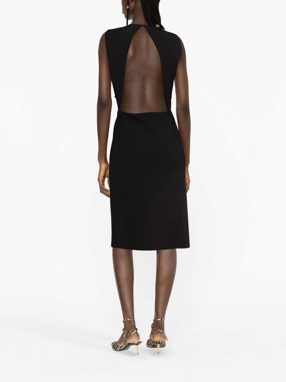 Black Mirto Sleeveless Cut-Out Midi Dress