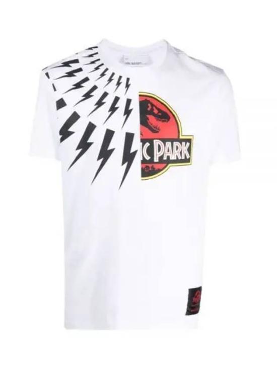 Short-Sleeved Graphic T-Shirt with Jurassic Park Logo